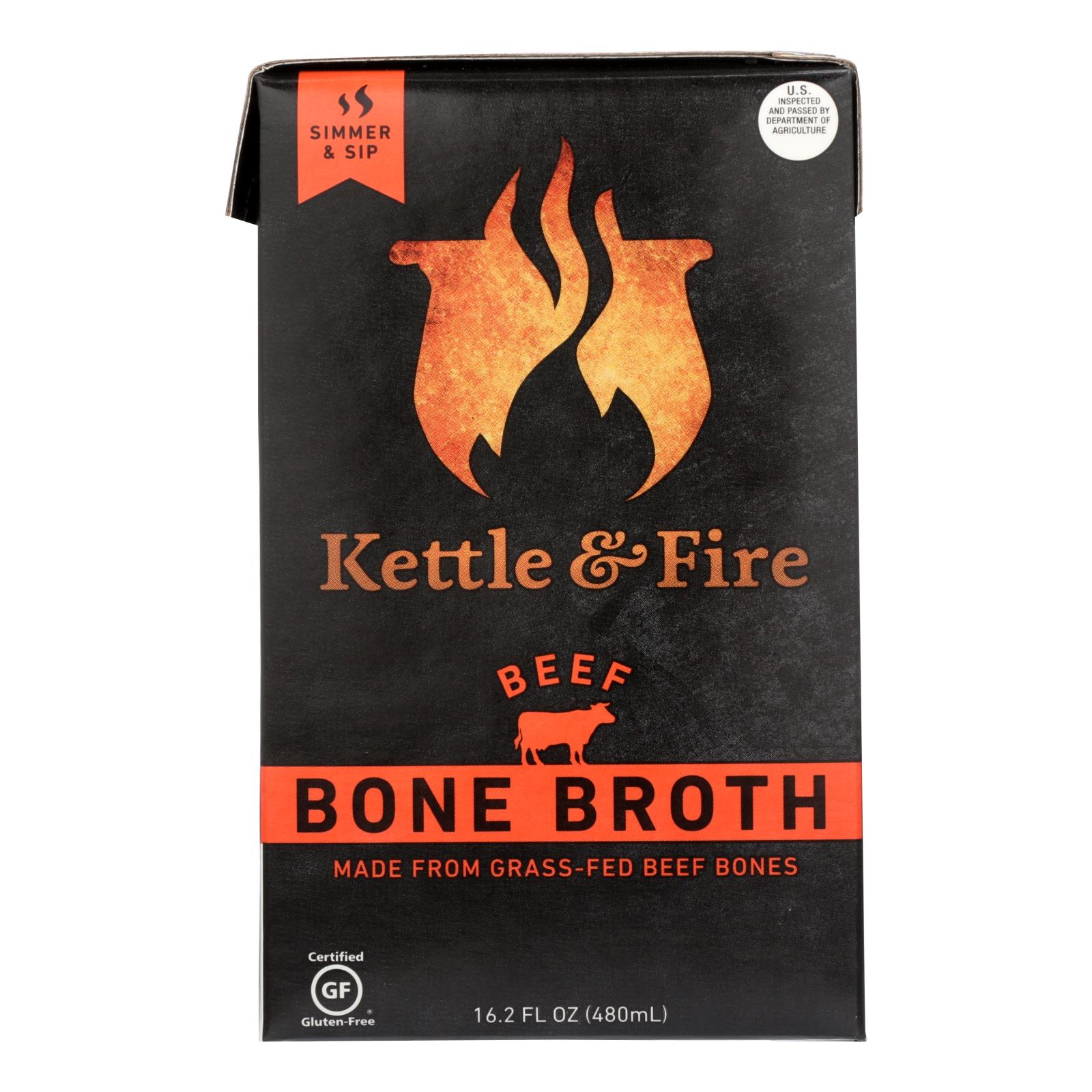 Kettle & Fire Beef Bone Broth - 6개 묶음상품 - 16.9 OZ
