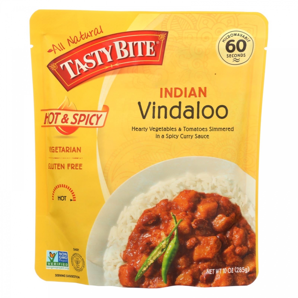 Tasty Bite Heat & Eat Indian Cuisine Entr?e - Hot & Spicy Vindaloo - 6개 묶음상품 - 10 oz
