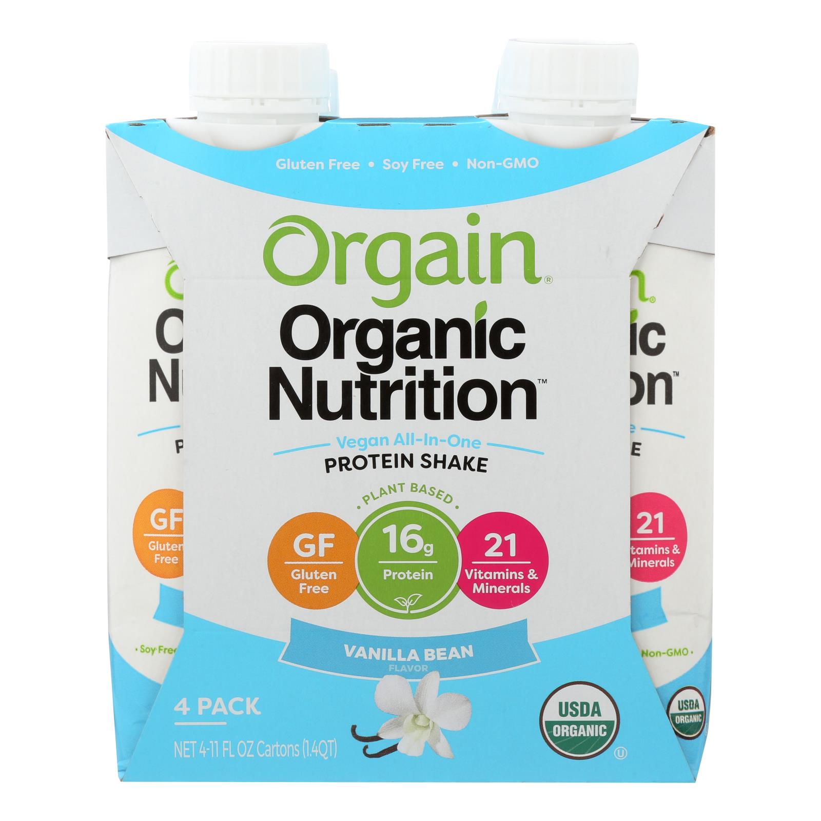 Orgain Organic Vegan Nutrition Shakes - Vanilla - 3개 묶음상품 - 4/11 FZ