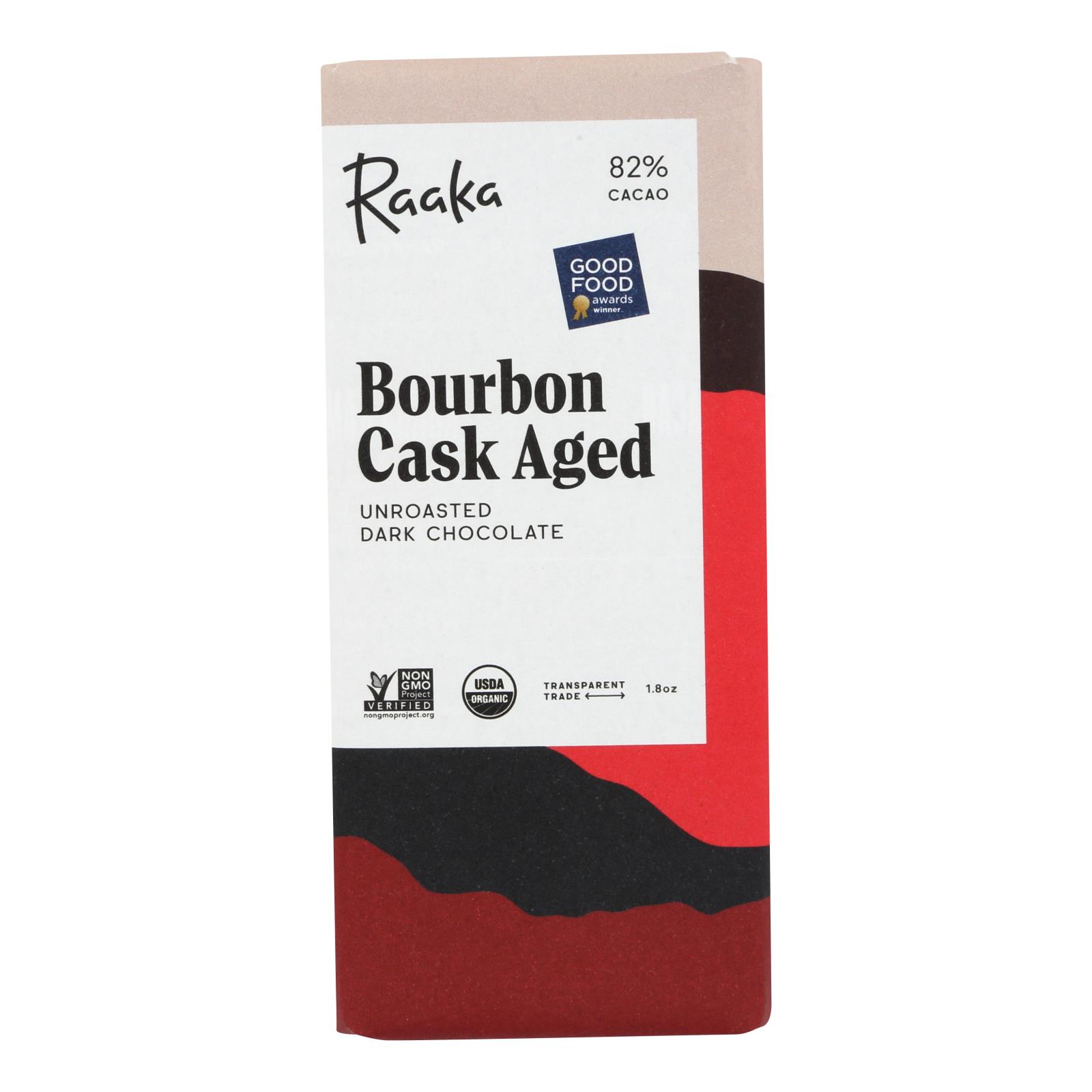 Raaka Virgin Chocolate Bourbon Cask Aged Chocolate Bar - 12개 묶음상품 - 1.8 OZ