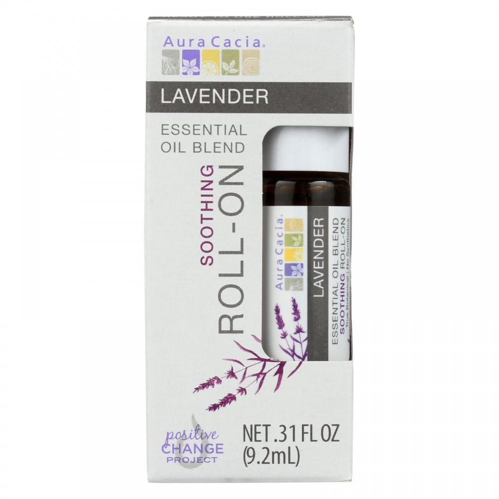 Aura Cacia - Roll On Essential Oil - Lavender - 4개 묶음상품 - .31 fl oz