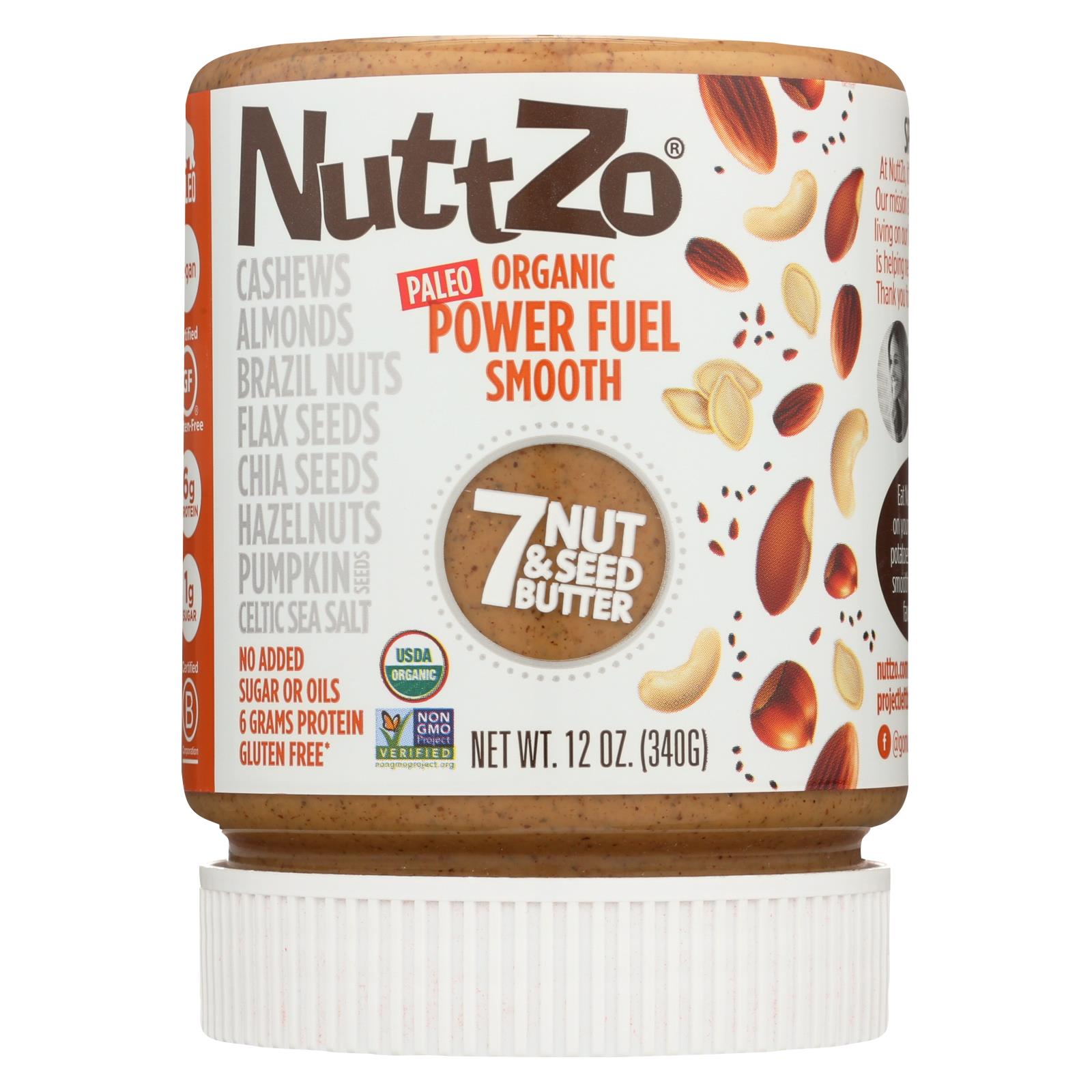 Nuttzo Seven Nut & Seed Butter Power Fuel Smooth - Case of 6 - 12 OZ