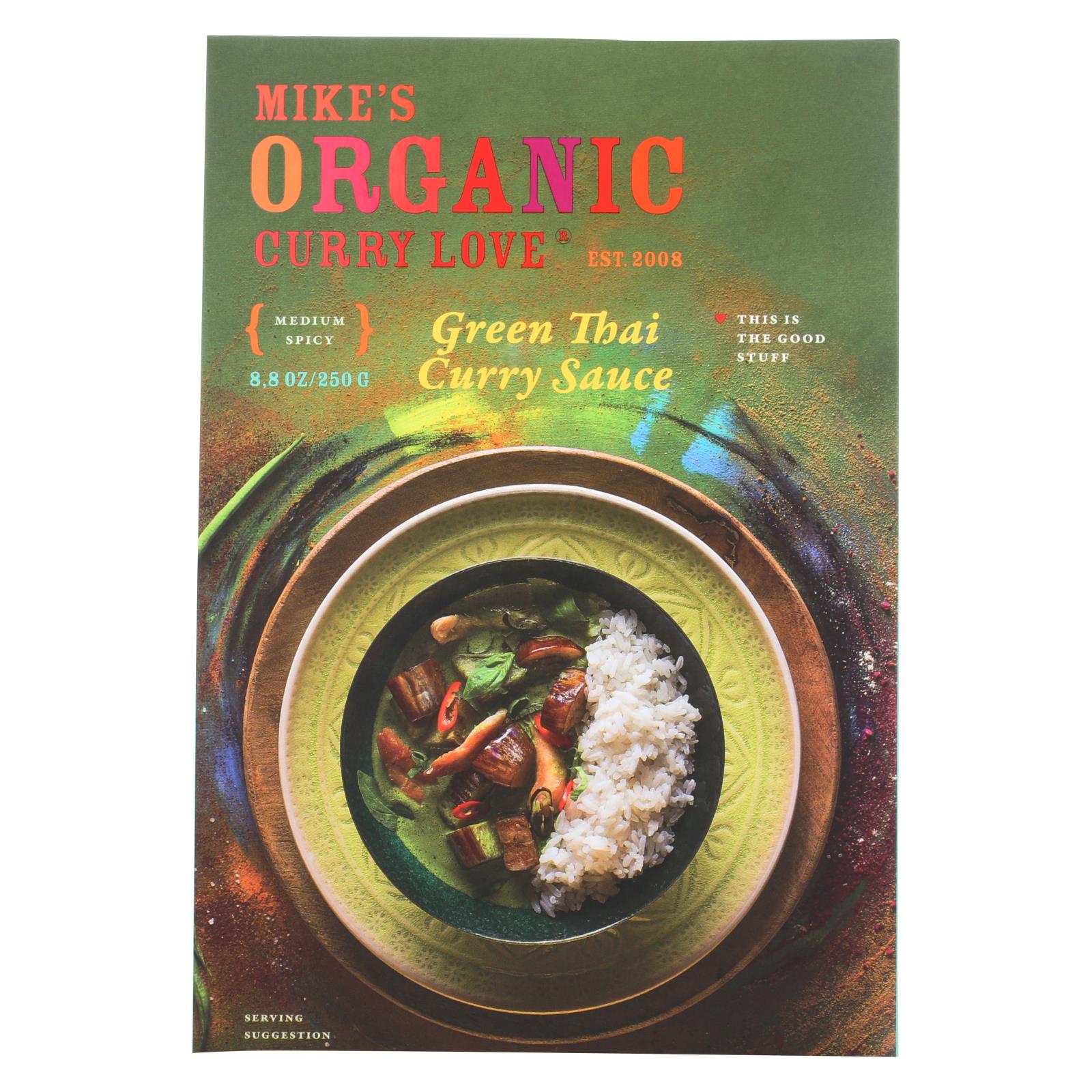 Mike's Organic Curry Love - Organic Curry Simmer Sauce - Green Thai - 6개 묶음상품 - 8.8 fl oz.