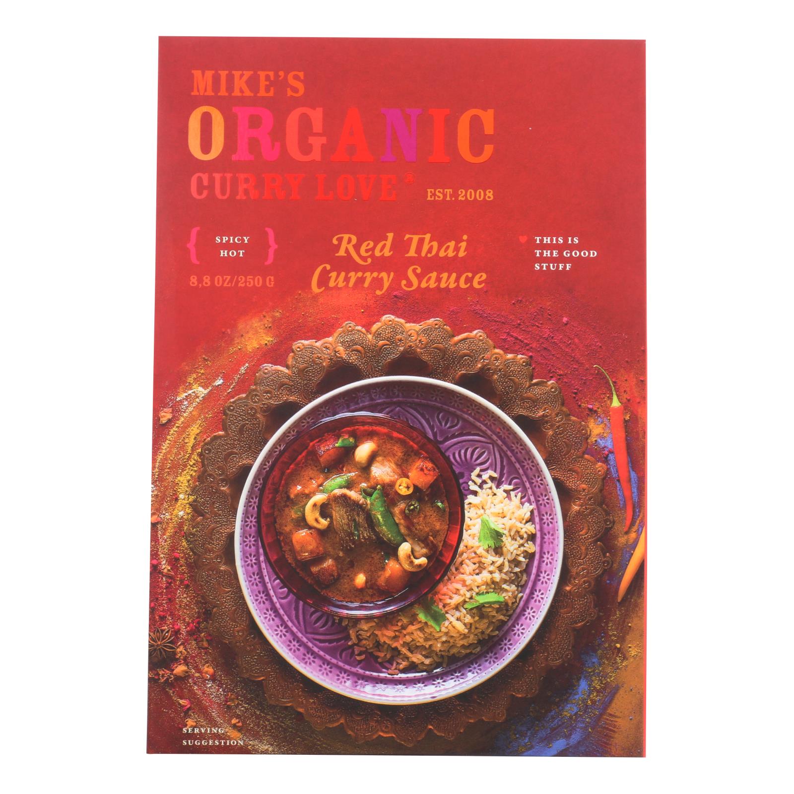 Mike's Organic Curry Love - Organic Curry Simmer Sauce - Red Thai - 6개 묶음상품 - 8.8 fl oz.