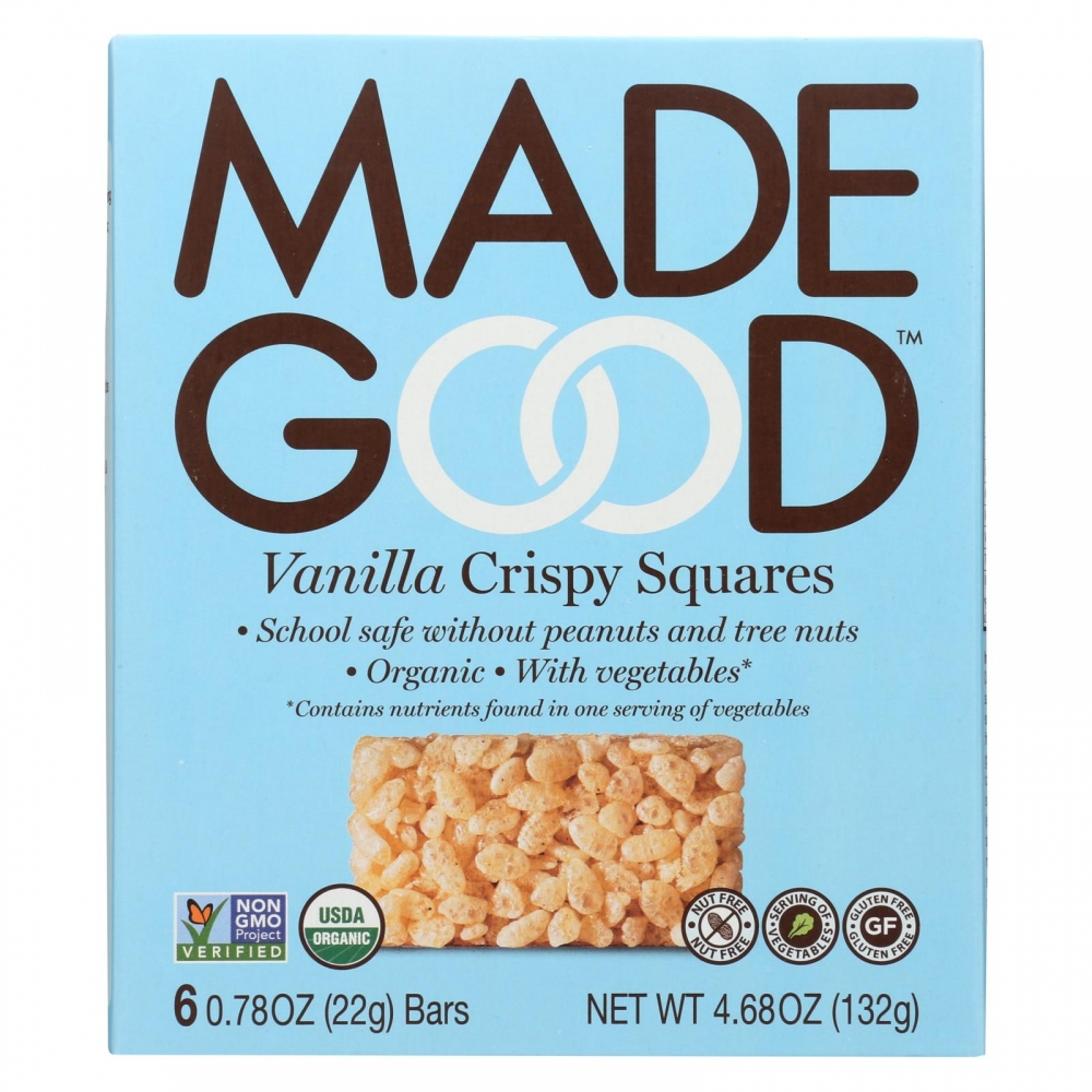 Made Good Crispy Squares - Vanilla - 6개 묶음상품 - 4.68 oz.