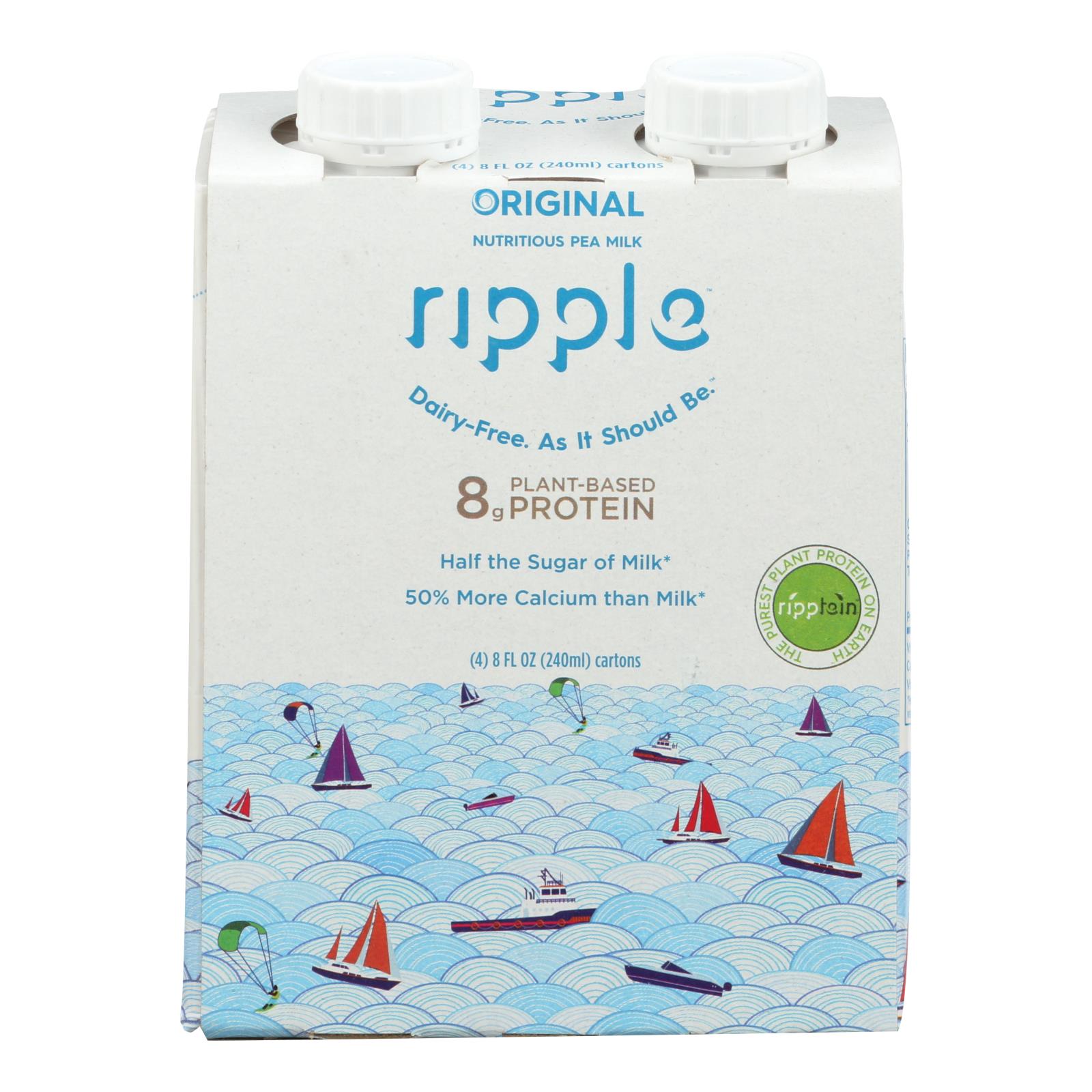 Ripple Foods Ripple Aseptic Original Plant Based With Pea Protein - 4개 묶음상품 - 4/8 FZ