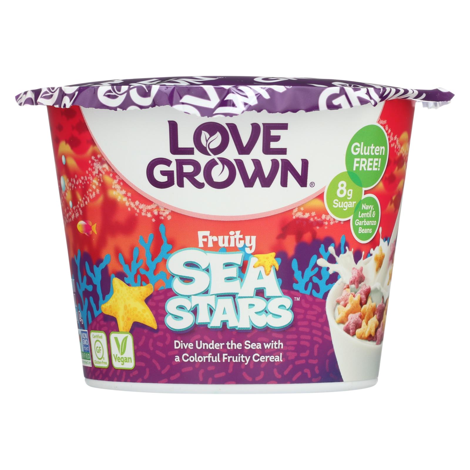 Love Grown Sea Stars Kid’S Cereal, Fruity - Case of 12 - 1.1 OZ