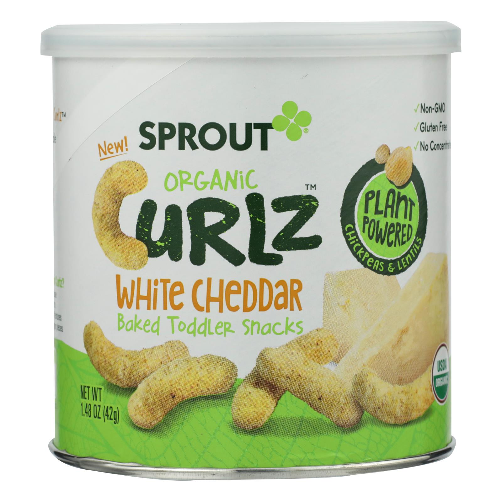 Sprout Organic Curlz White Cheddar Baked Toddler Snacks - 6개 묶음상품 - 1.48 OZ