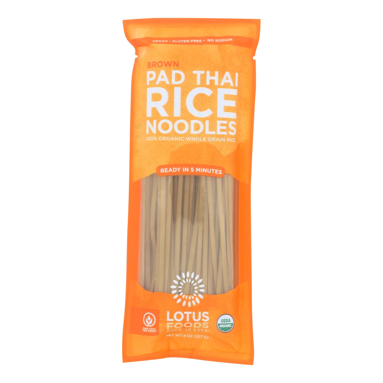 Lotus Foods Noodles - Organic - Brown Rice Pad Thai - 8개 묶음상품 - 8 oz