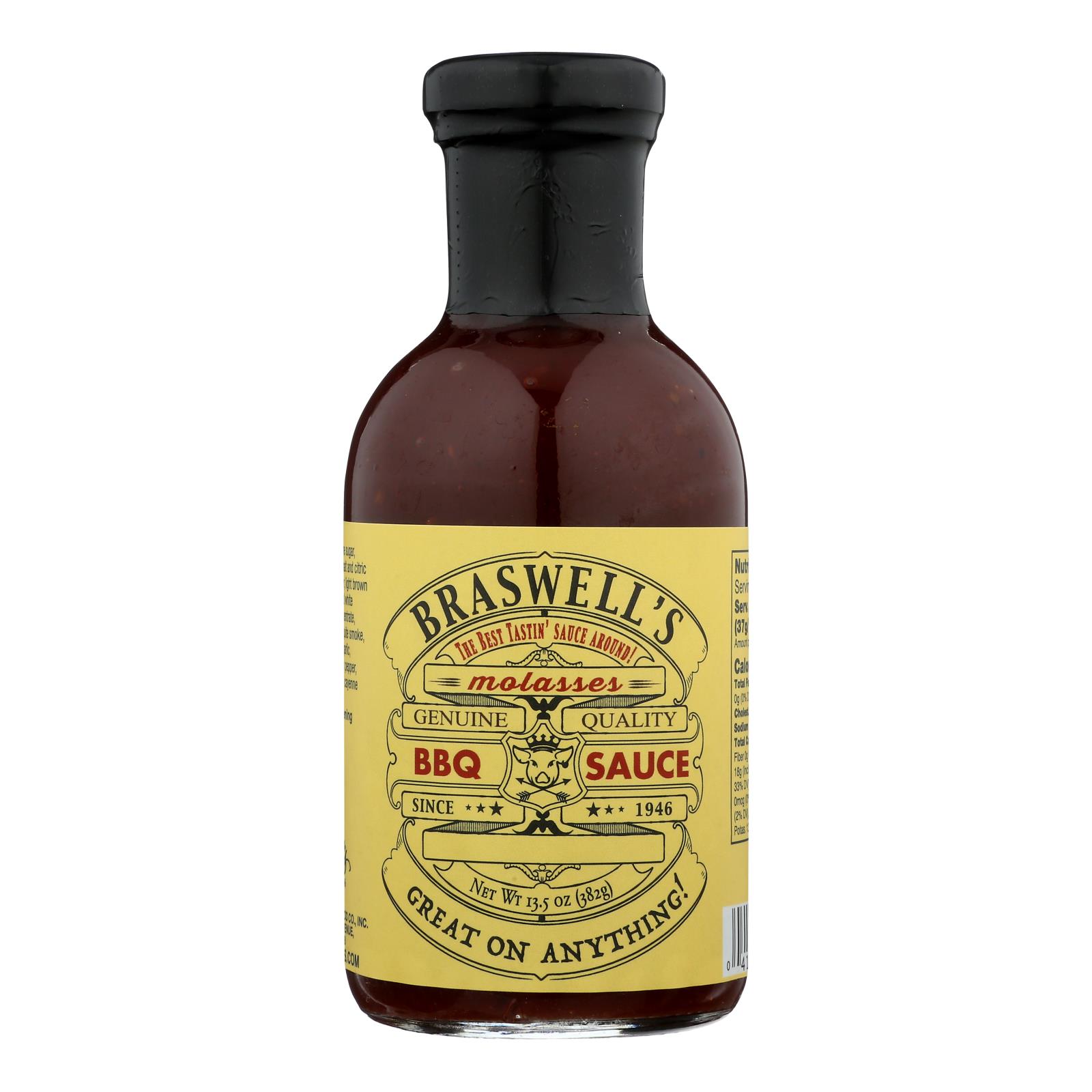 Braswell's Molasses BBQ Sauce - Case of 6 - 13.5 OZ