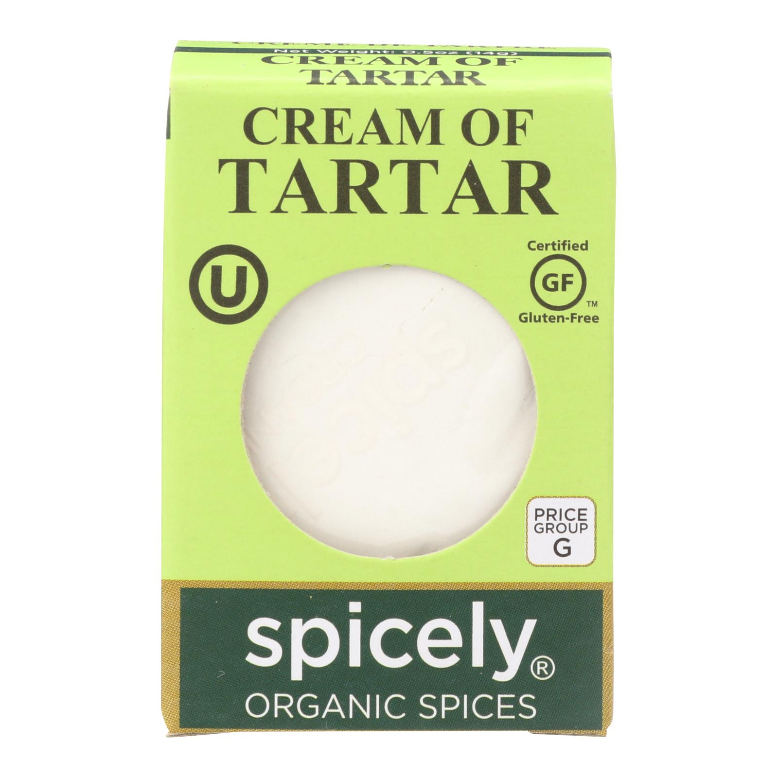 Spicely Organics - Cream of Tartar - 6개 묶음상품 - 0.5 oz.