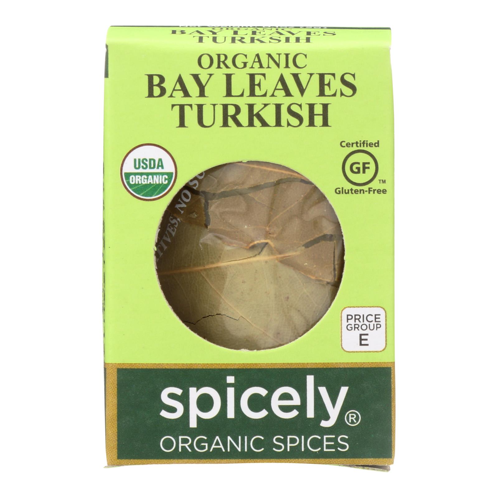 Spicely Organics - Organic Bay Leaves - Turkish Whole - 6개 묶음상품 - 0.1 oz.