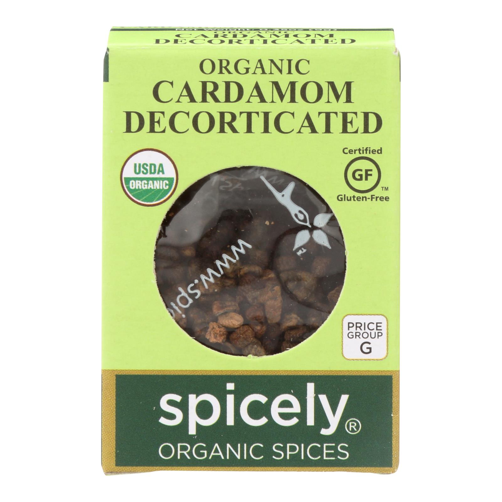 Spicely Organics - Organic Cardamom - Decorticated - 6개 묶음상품 - 0.35 oz.