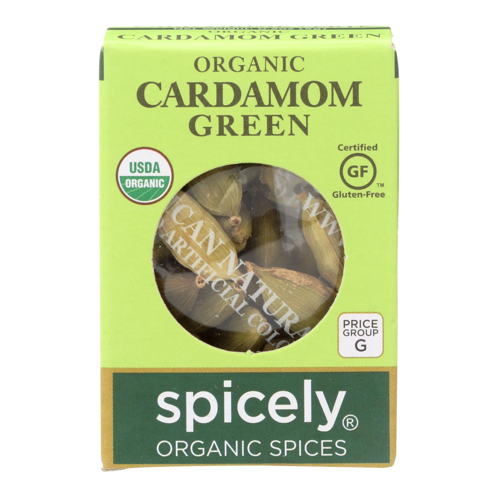 Spicely Organics - Organic Cardamom Pods - Green - 6개 묶음상품 - 0.2 oz.
