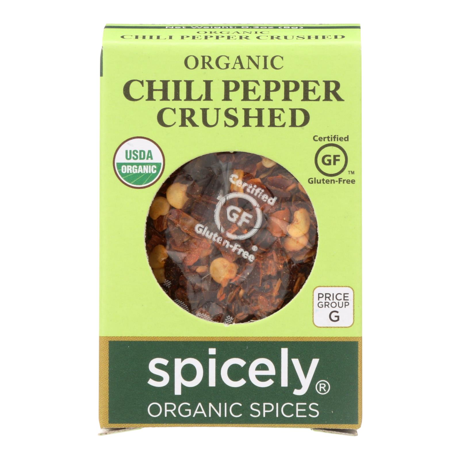 Spicely Organics - Organic Chili Pepper - Crushed - 6개 묶음상품 - 0.3 oz.