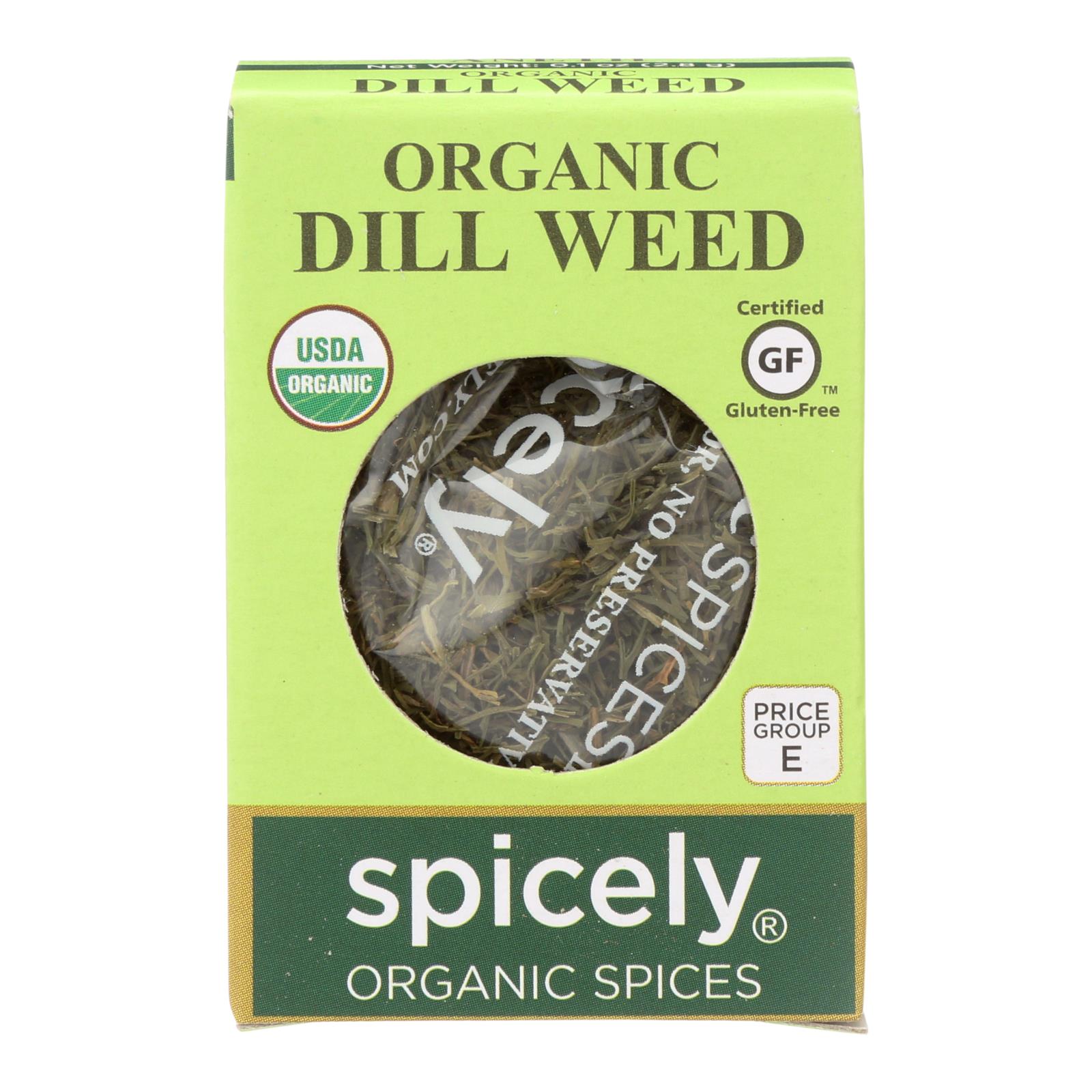 Spicely Organics - Organic Dill Weed - 6개 묶음상품 - 0.1 oz.