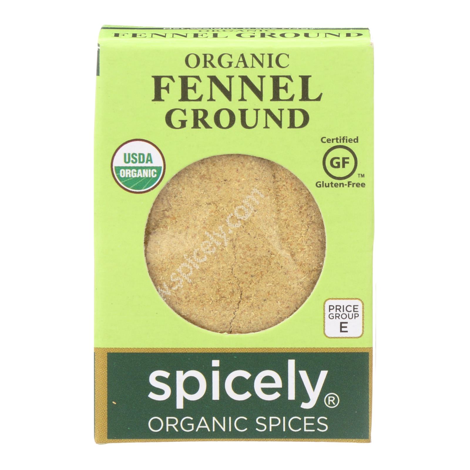 Spicely Organics - Organic Fennel - Ground - 6개 묶음상품 - 0.5 oz.