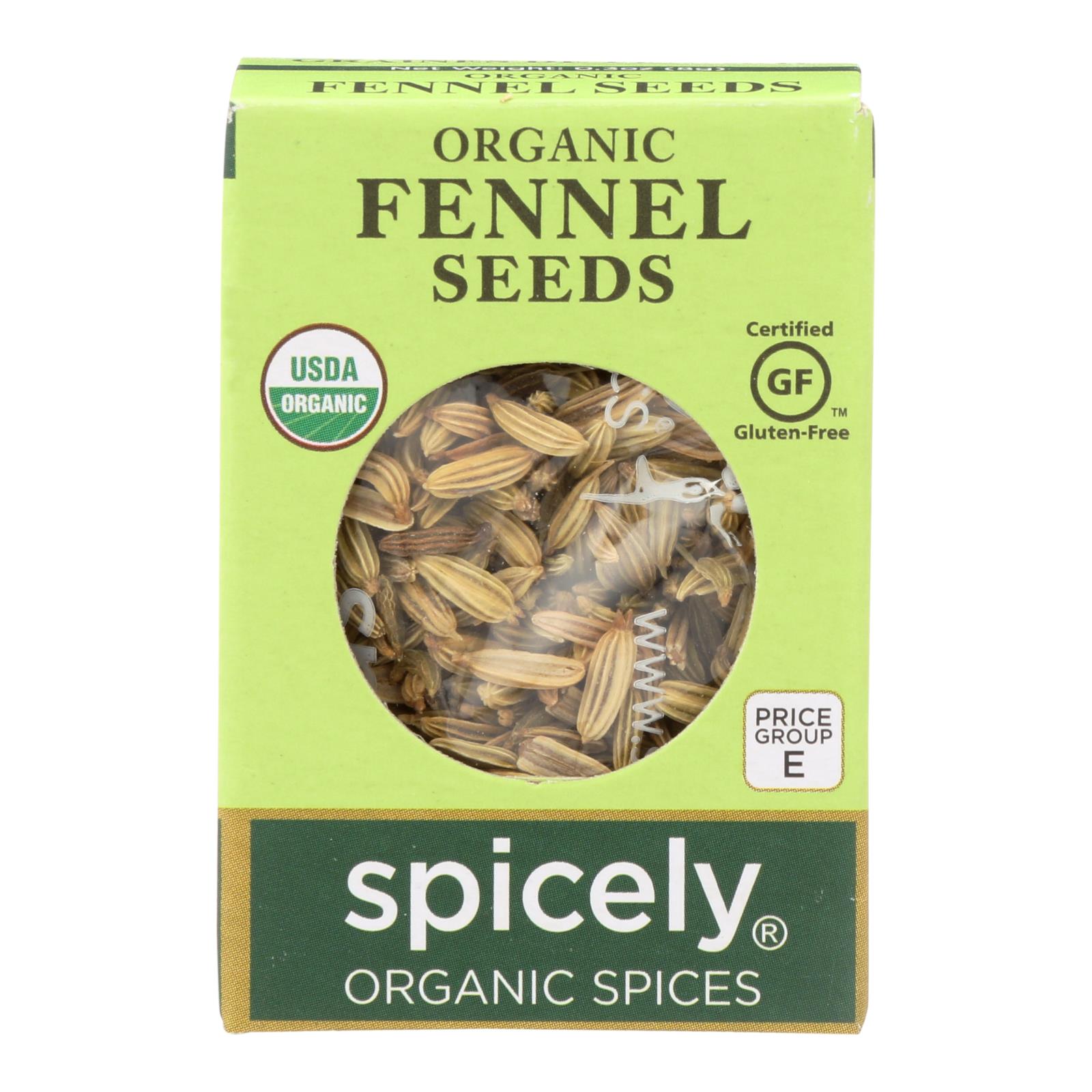 Spicely Organics - Organic Fennel Seed - 6개 묶음상품 - 0.3 oz.