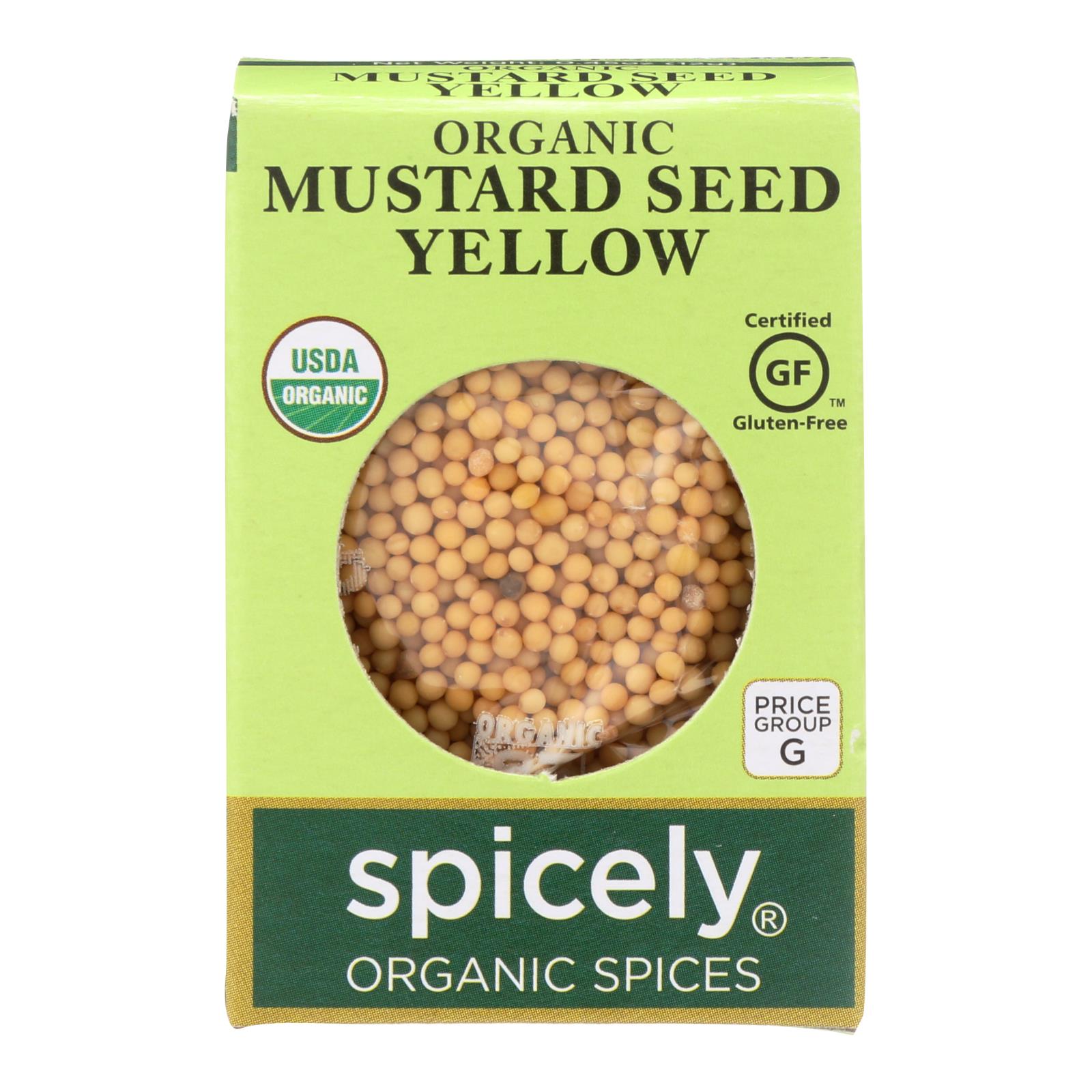 Spicely Organics - Organic Mustard Seed - Yellow - 6개 묶음상품 - 0.45 oz.