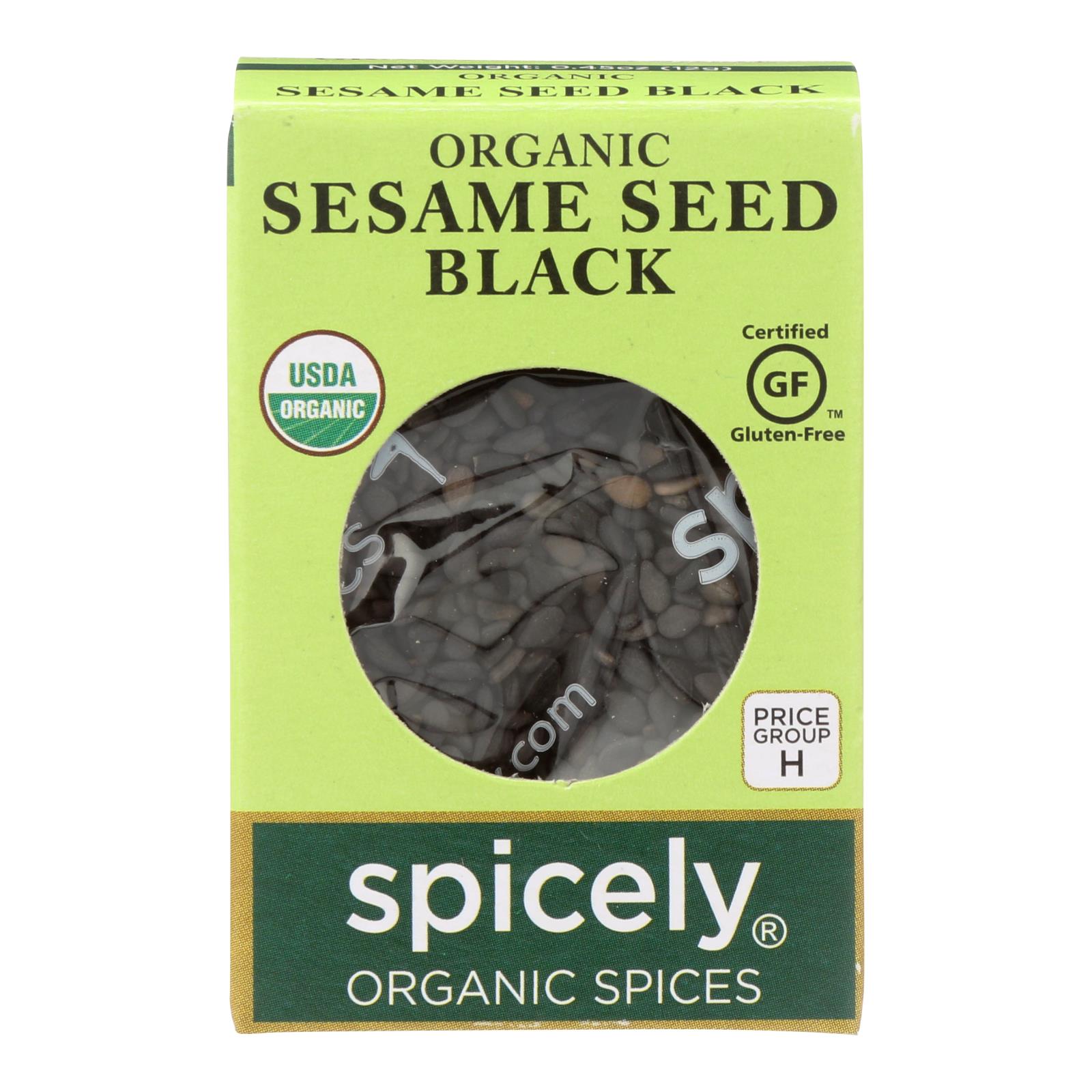 Spicely Organics - Organic Sesame Seed - Black - 6개 묶음상품 - 0.45 oz.