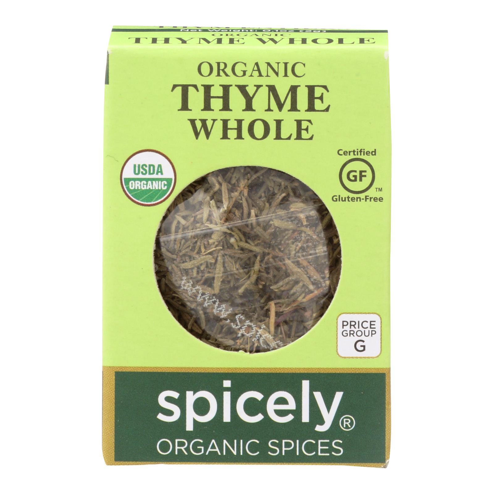Spicely Organics - Organic Thyme - 6개 묶음상품 - 0.1 oz.