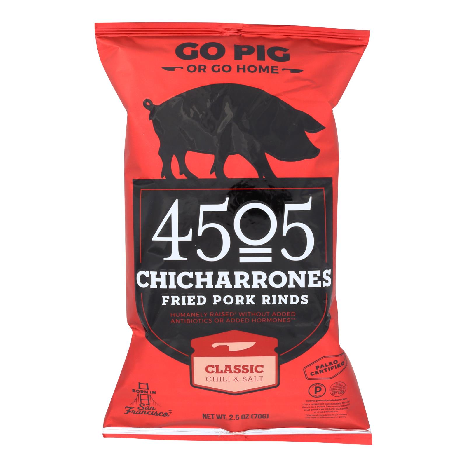 4505 - Pork Rinds - Chicharones - Chili - Salt - 12개 묶음상품 - 2.5 oz