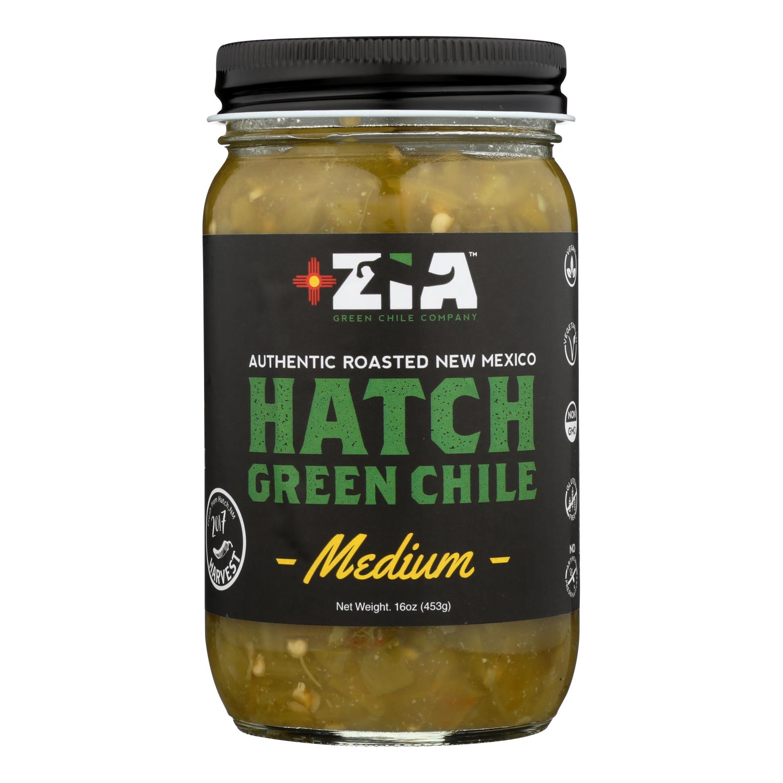 Zia Green Chile Company - Green Chile Medium Hatch - 6개 묶음상품 - 16 OZ
