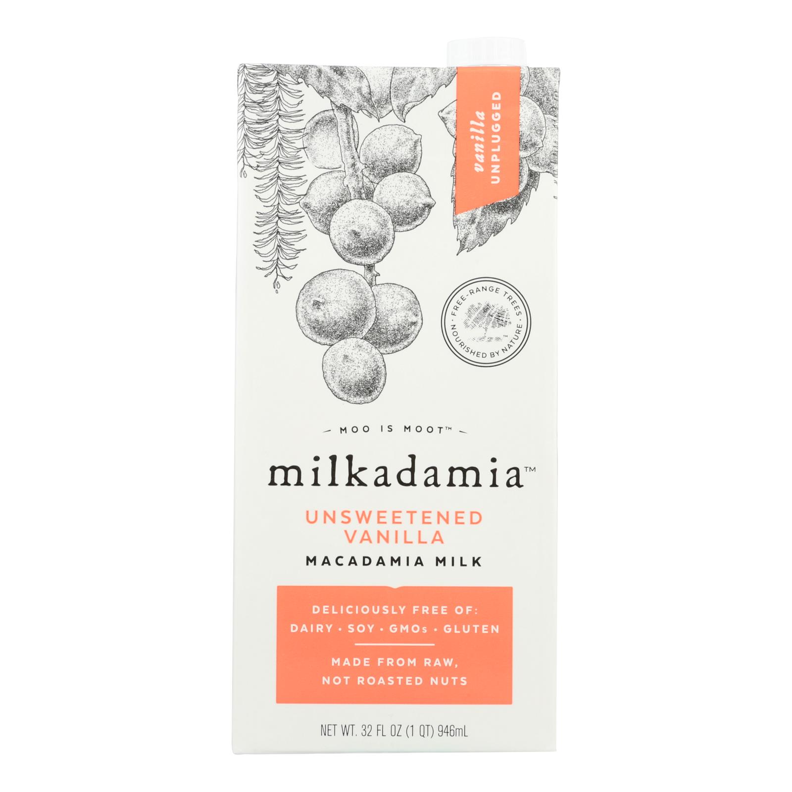 Milkadamia Macadamia Milk With Unsweetened Vanilla - 6개 묶음상품 - 32 FZ