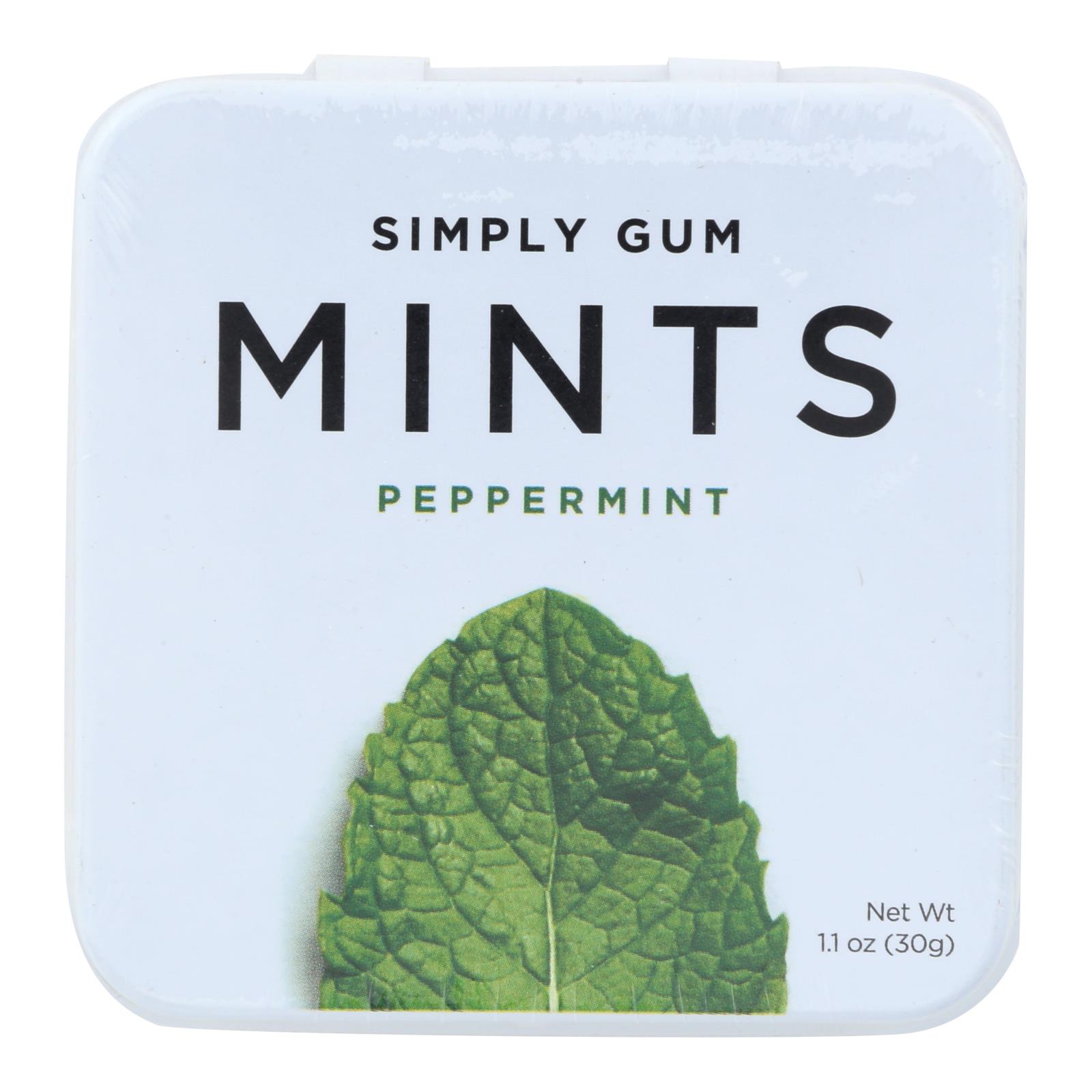 Simply Gum - Mints - Peppermint - 6개 묶음상품 - 30 Count