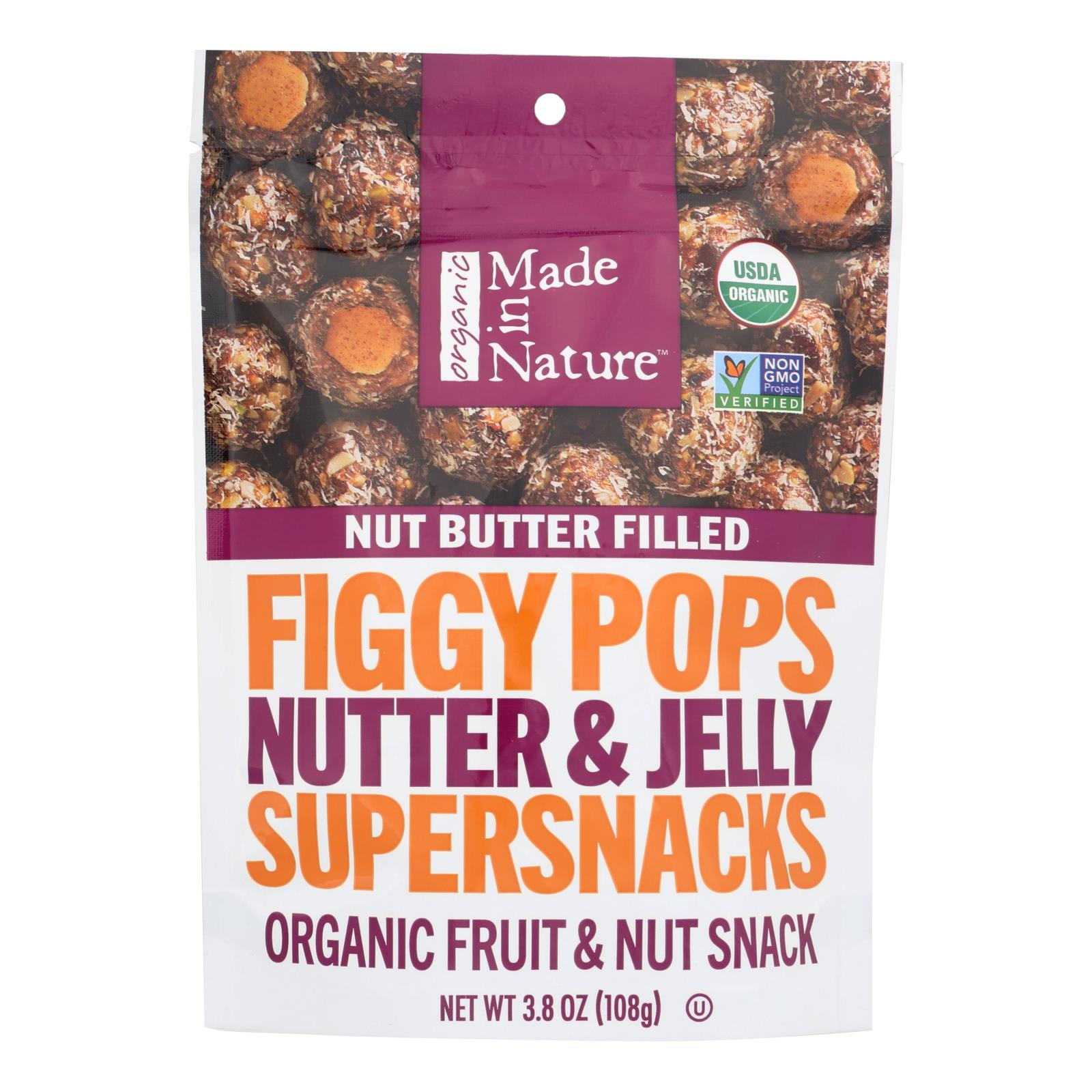 Made In Nature Organic Figgy Pops Nutter & Jelly Supersnacks - 6개 묶음상품 - 3.8 OZ