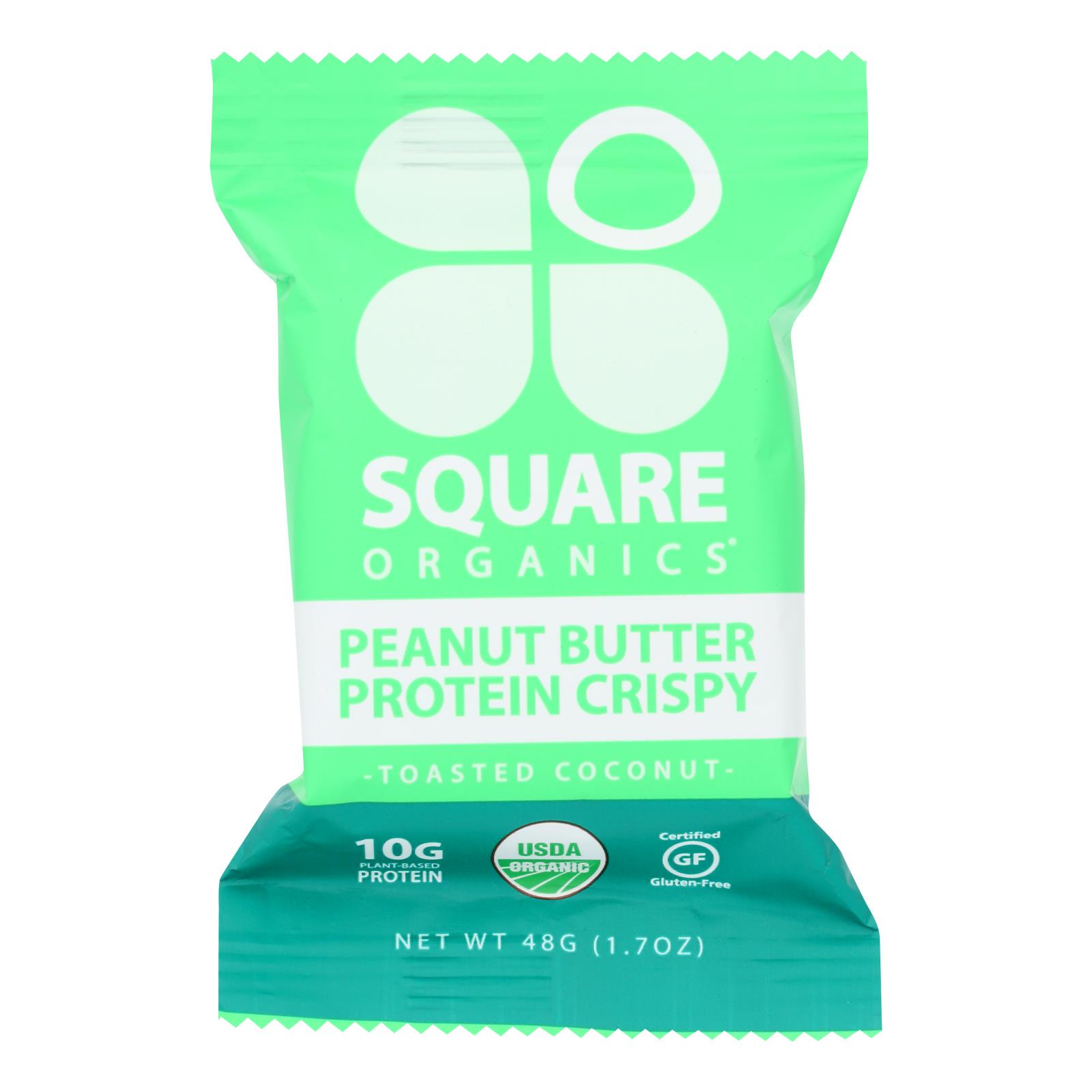 Square Organics Organic Toasted Coconut Crisp Protein Bar - 9개 묶음상품 - 1.7 OZ