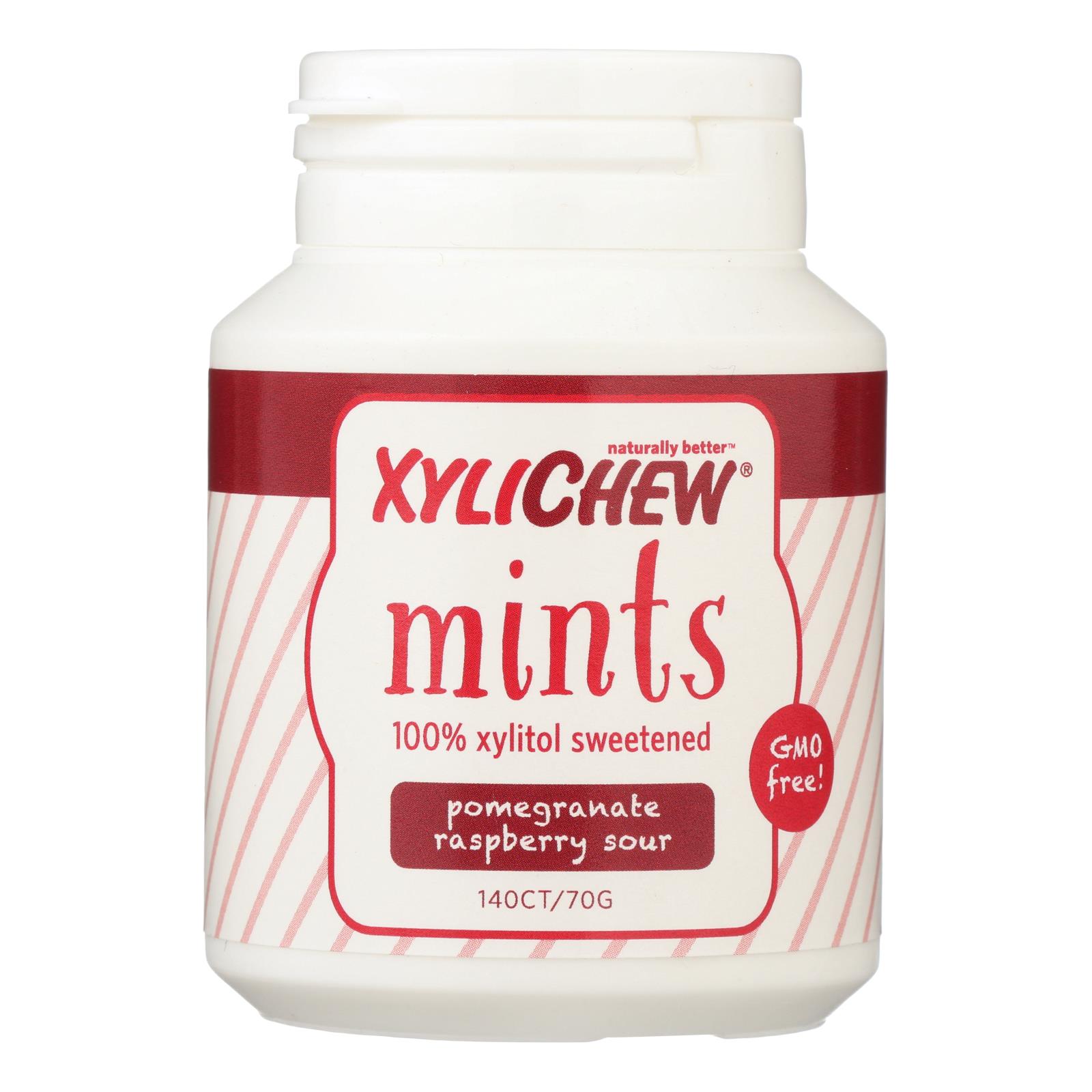 Xylichew Pomegranate Raspberry Sour Mints - Case of 4 - 140 CT