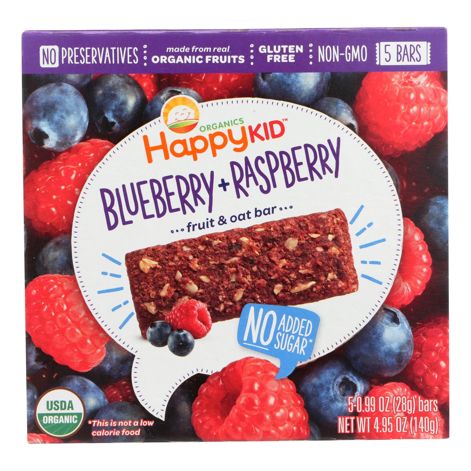 Happy Kid Fruit & Oat Bar Blueberry & Raspberry - 6개 묶음상품 - 5/.99 OZ
