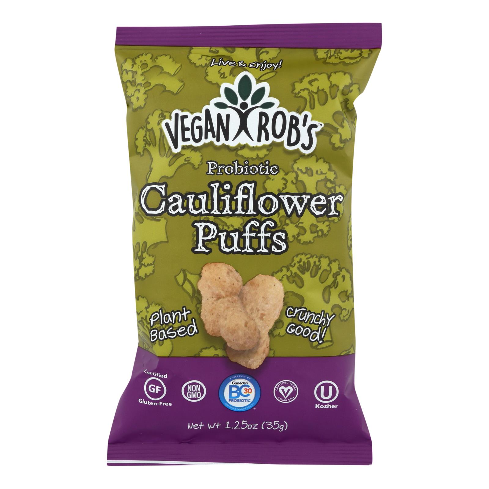 Vegan Rob's - Puffs Cauliflower Probtc - 24개 묶음상품 - 1.25 OZ