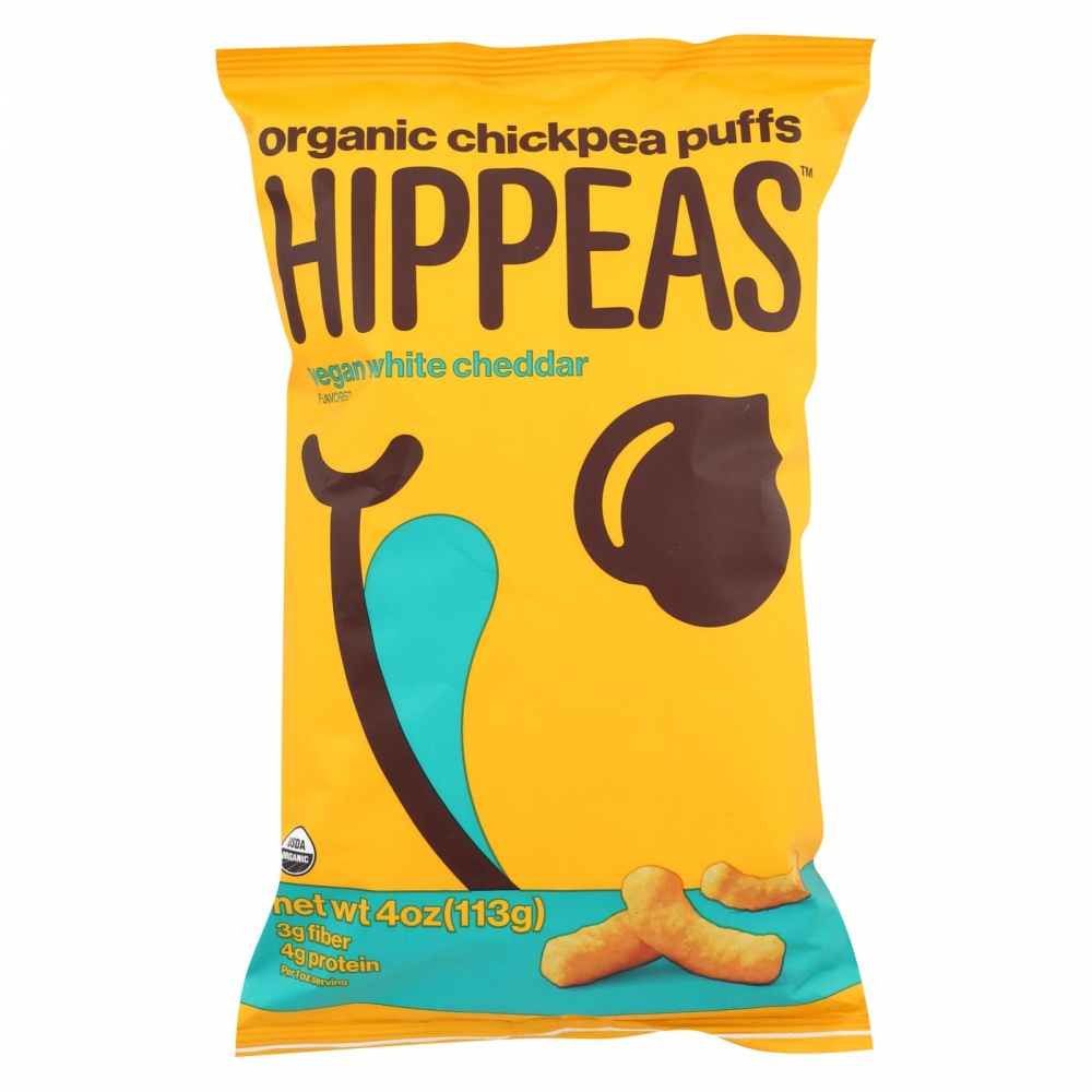 Hippeas Chickpea Puff - Organic - White Cheddar - 12개 묶음상품 - 4 oz