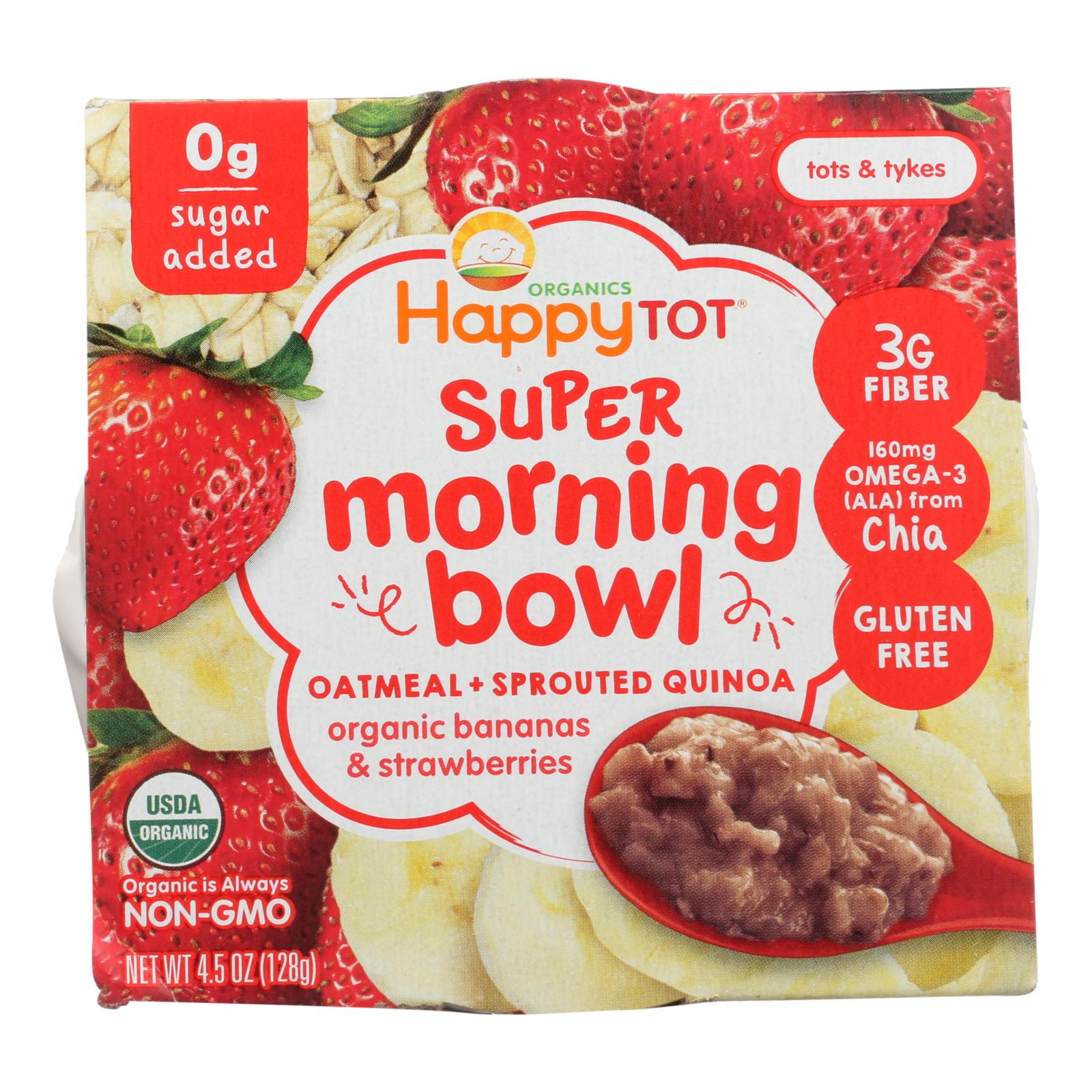Happy Tot Super Morning Oatmeal Bowl Bananas & Strawberries - 8개 묶음상품 - 4.5 OZ