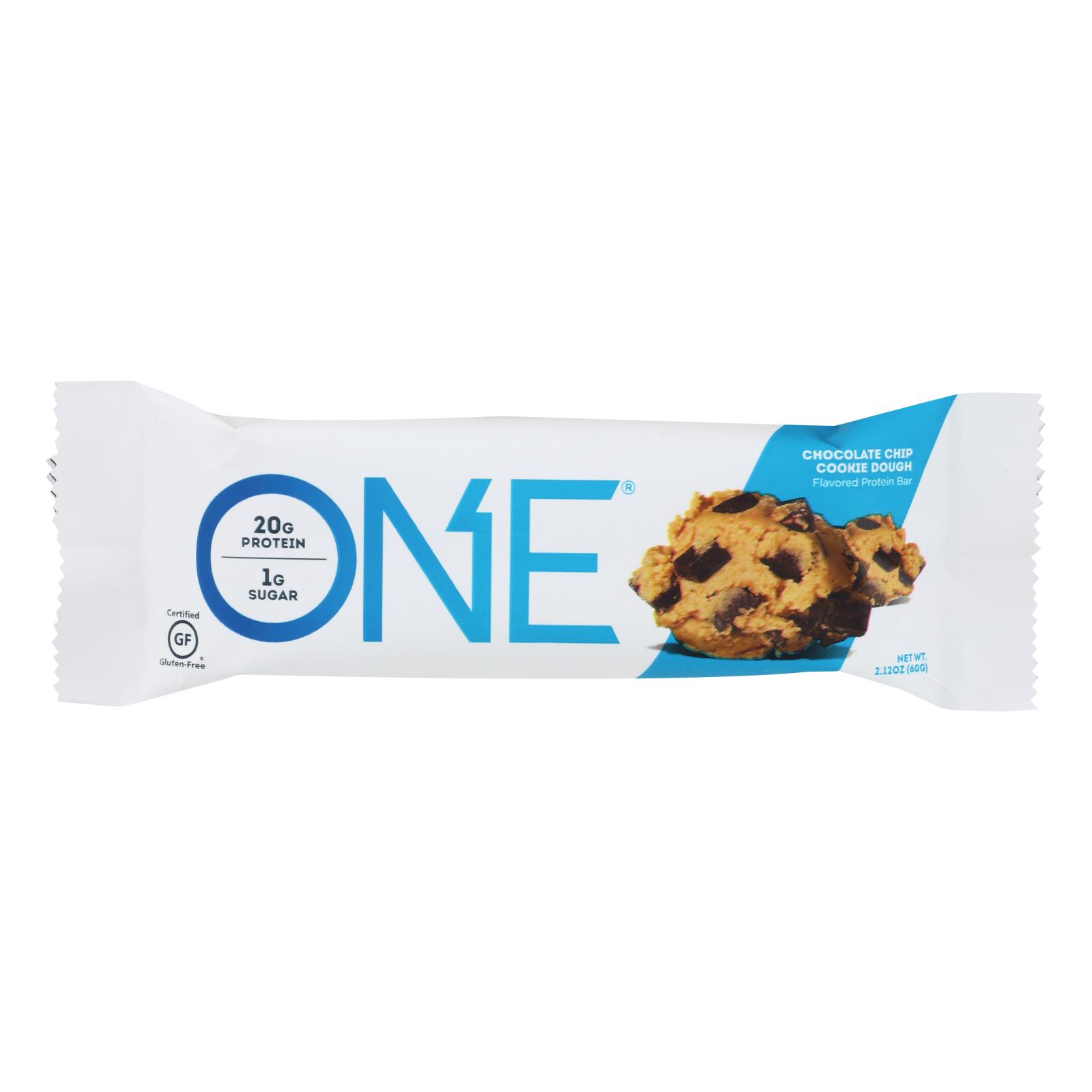 One Chocolate Chip Cookie Dough Flavored Protein Bars - 12개 묶음상품 - 60 GRM