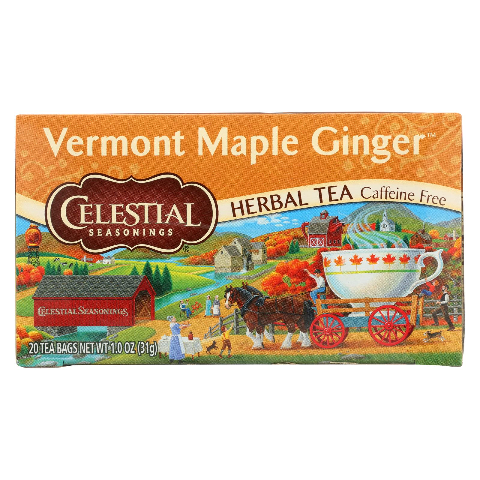Celestial Seasonings - Tea - Vermont Maple Ginger - 6개 묶음상품 - 20 Bags