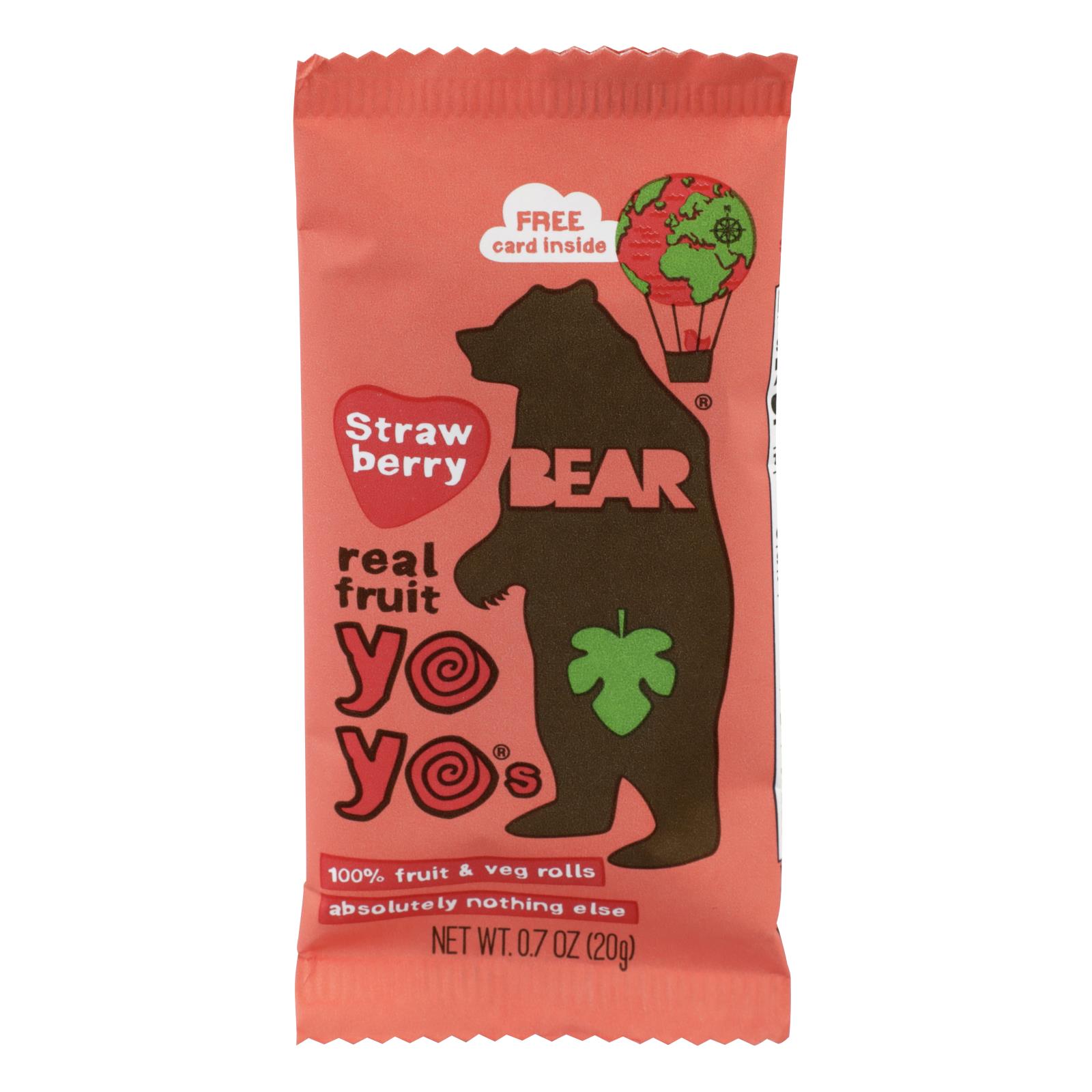 Bear Real Fruit Yoyos - Strawberry - 6개 묶음상품 - 3.5 oz.