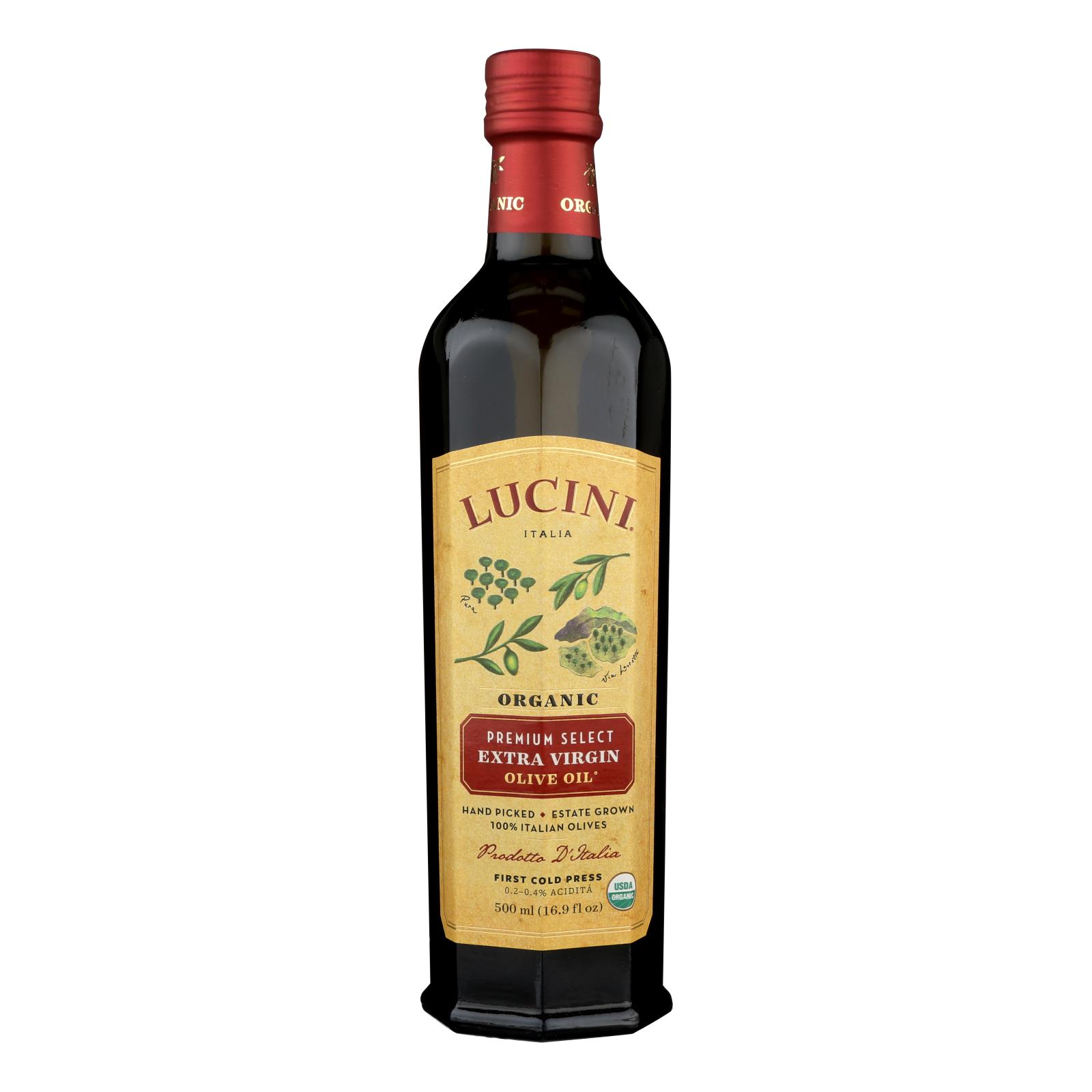 Lucini Italia Olive Oil - Organic - X-Virgin - Large - 6개 묶음상품 - 16.9 fl oz