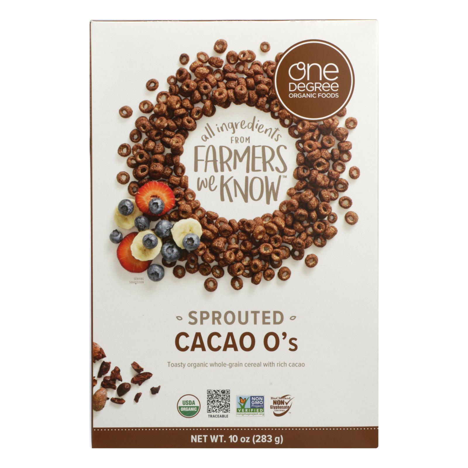 One Degree Organic Foods - Crl Sprtd Cacao O's - 6개 묶음상품 - 10 OZ