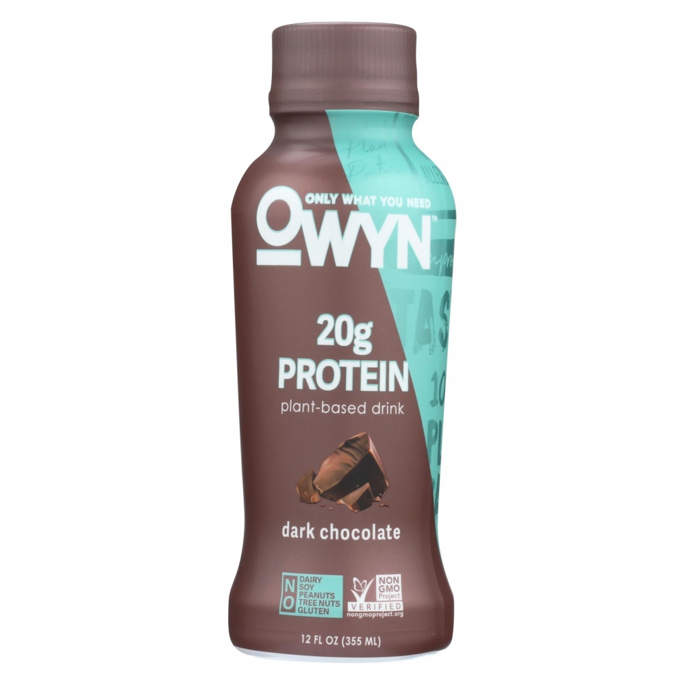 Only What You Need - Plant Based Protein Shake - Dark Chocolate - 12개 묶음상품 - 12 fl oz.