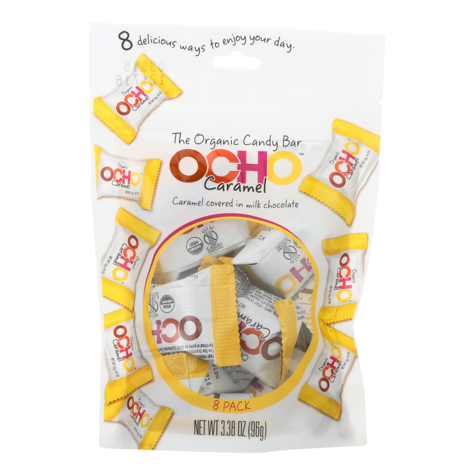 Ocho Caramel Milk Chocolate Organic Candy Bar - 12개 묶음상품 - 3.5 OZ