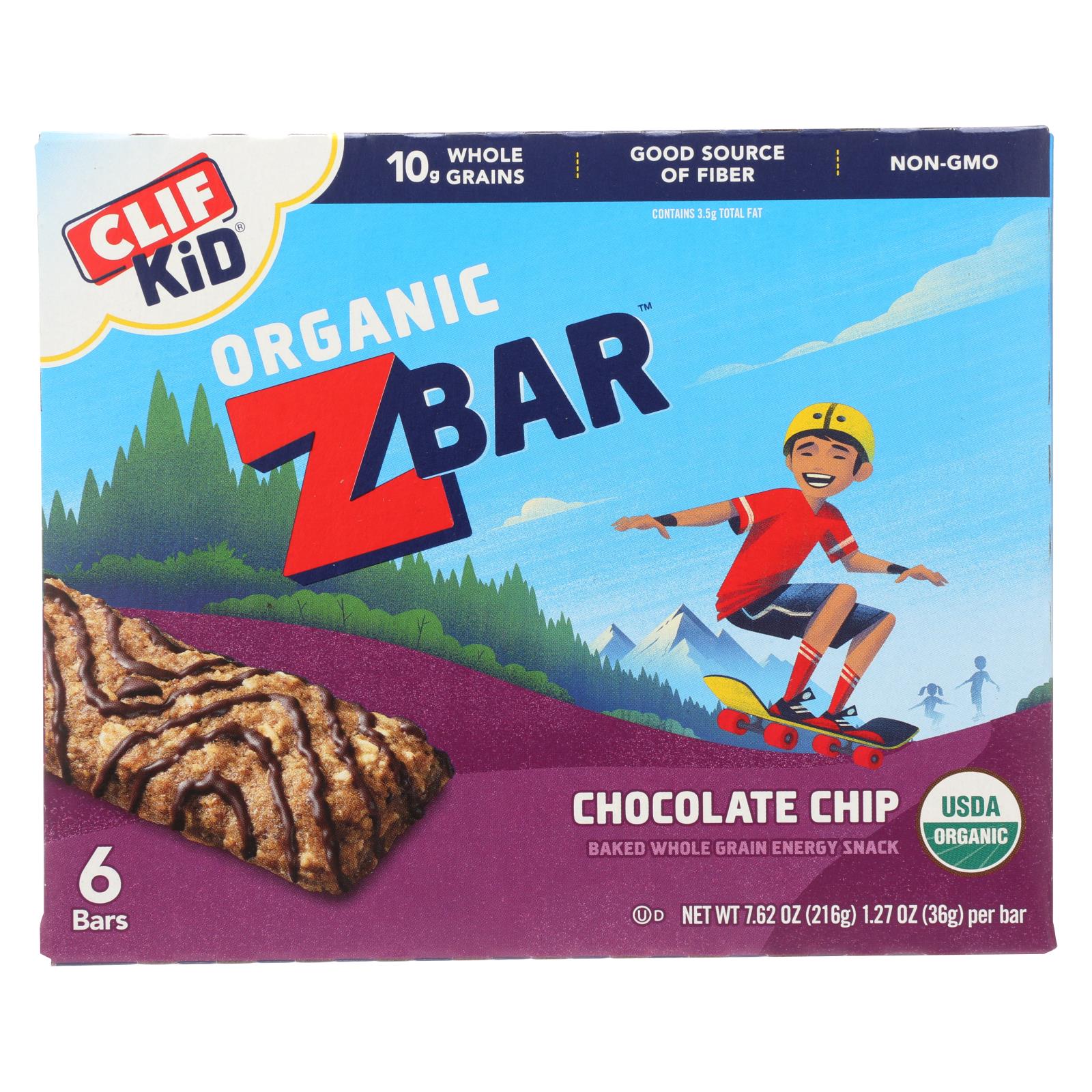 Clif Kid ZBar - Organic ZBar - Chocolate Chip - 9개 묶음상품 - 7.62 oz.