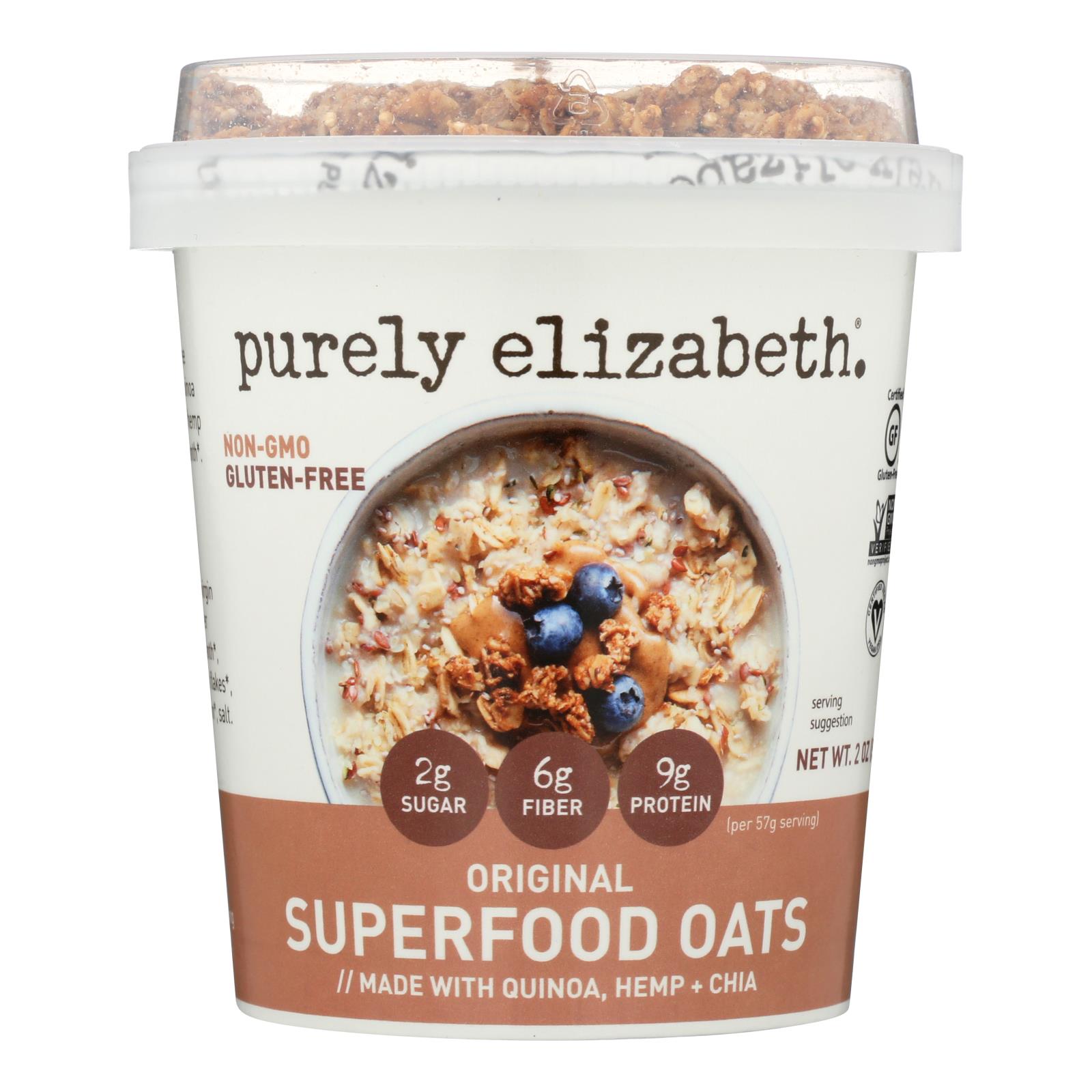 Purely Elizabeth. Original Superfood Oats - 12개 묶음상품 - 2 OZ