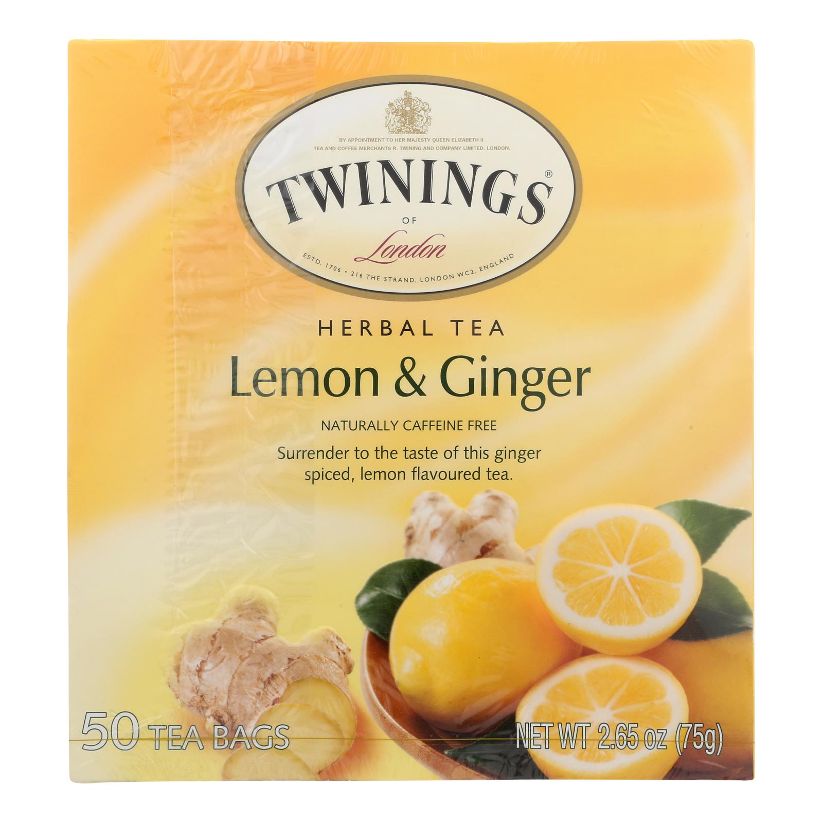 Twinings Tea - Tea Lemon & Ginger - 6개 묶음상품 - 50 BAG