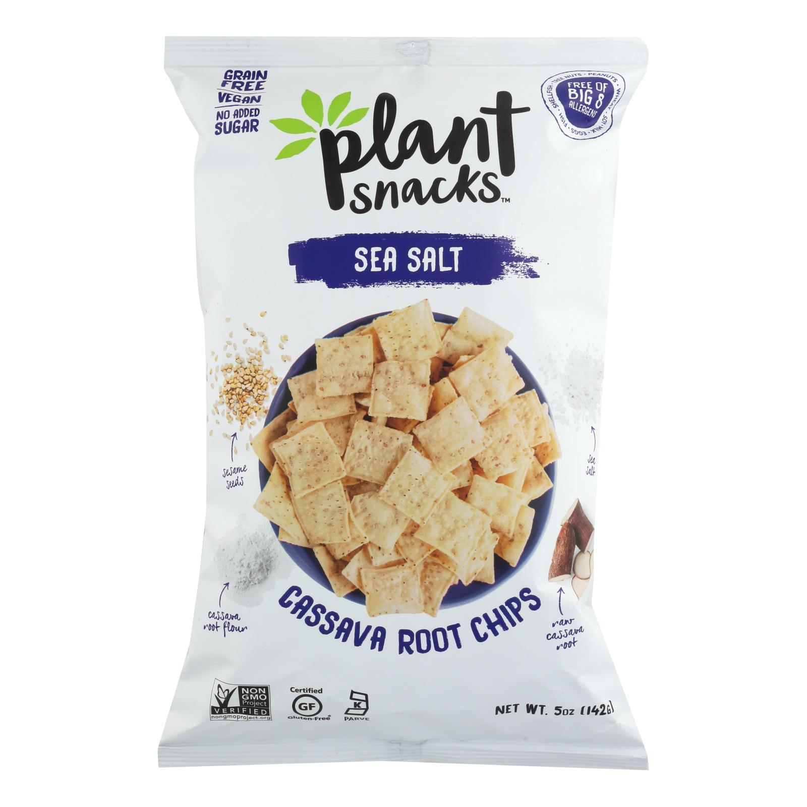 Cassava Crunch Plant Snacks, Sea Salt - 12개 묶음상품 - 5 OZ