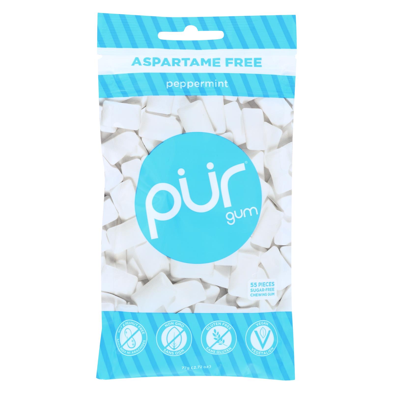 Pur Peppermint Gum - 12개 묶음상품 - 2.72 OZ