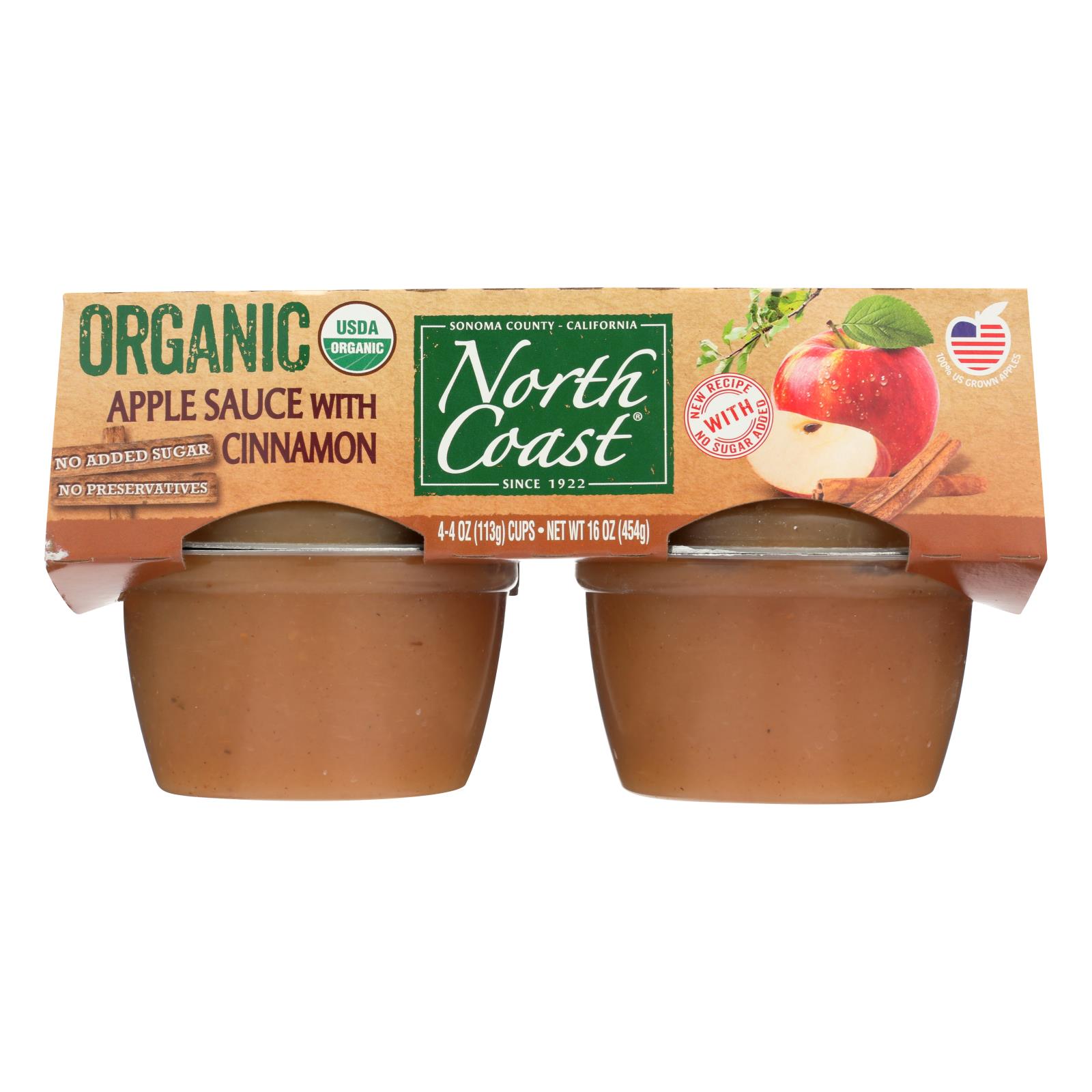 North Coast Organic Apple Sauce - 12개 묶음상품 - 4/4 OZ