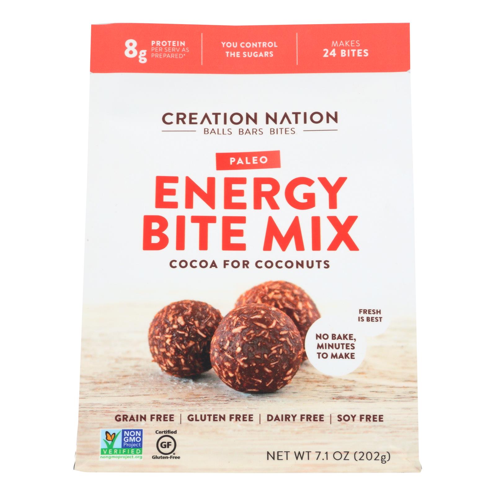 Creation Nation Cocoa For Coconuts Paleo Energy Bite Mix - 6개 묶음상품 - 7.1 OZ